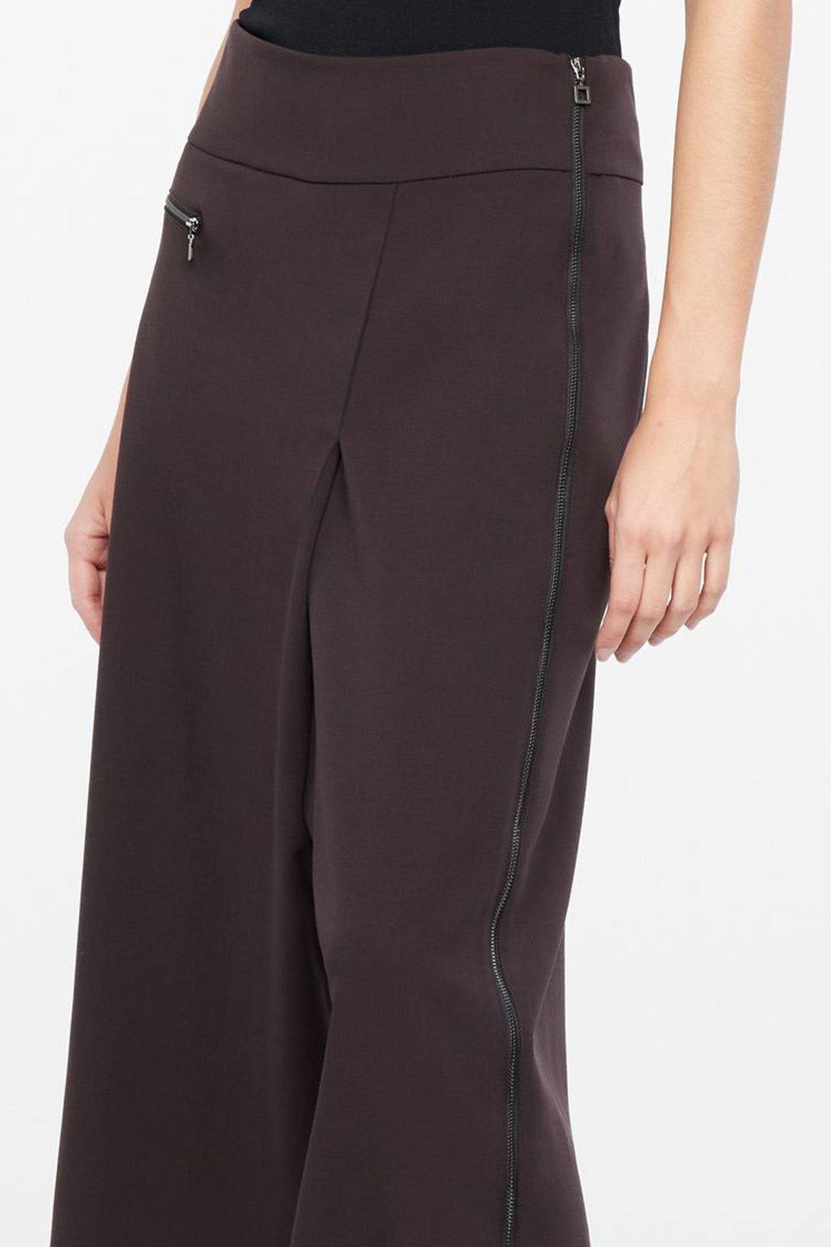 Sarah Pacini Fermuar Detaylı Crop Yün Pantolon-Libas Trendy Fashion Store