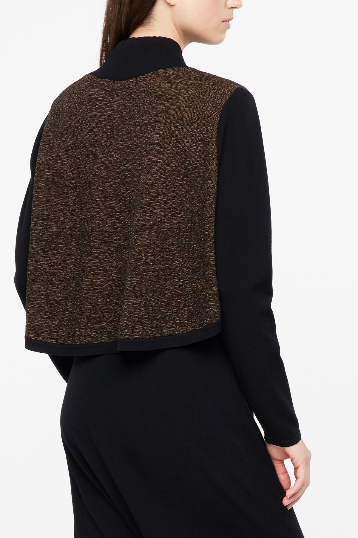 Sarah Pacini Büzgülü Yaka Fermuarlı Triko Ceket-Libas Trendy Fashion Store