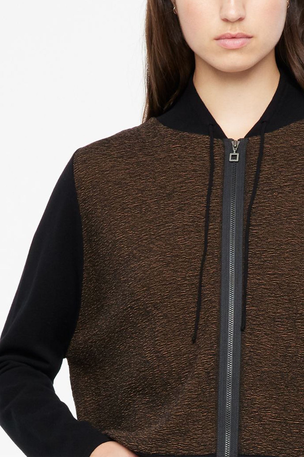 Sarah Pacini Büzgülü Yaka Fermuarlı Triko Ceket-Libas Trendy Fashion Store