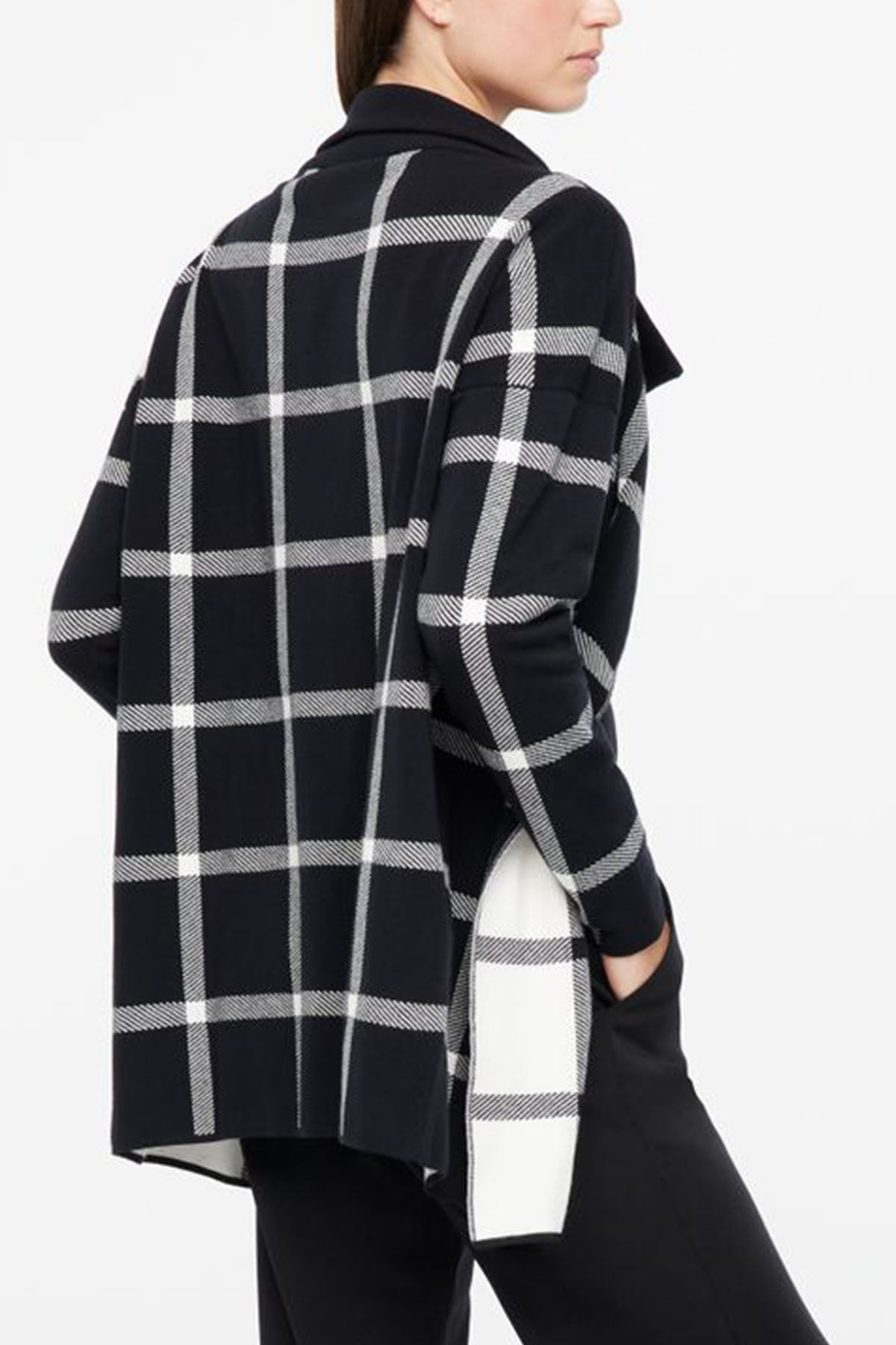 Sarah Pacini Ekose Desenli Triko Ceket-Libas Trendy Fashion Store