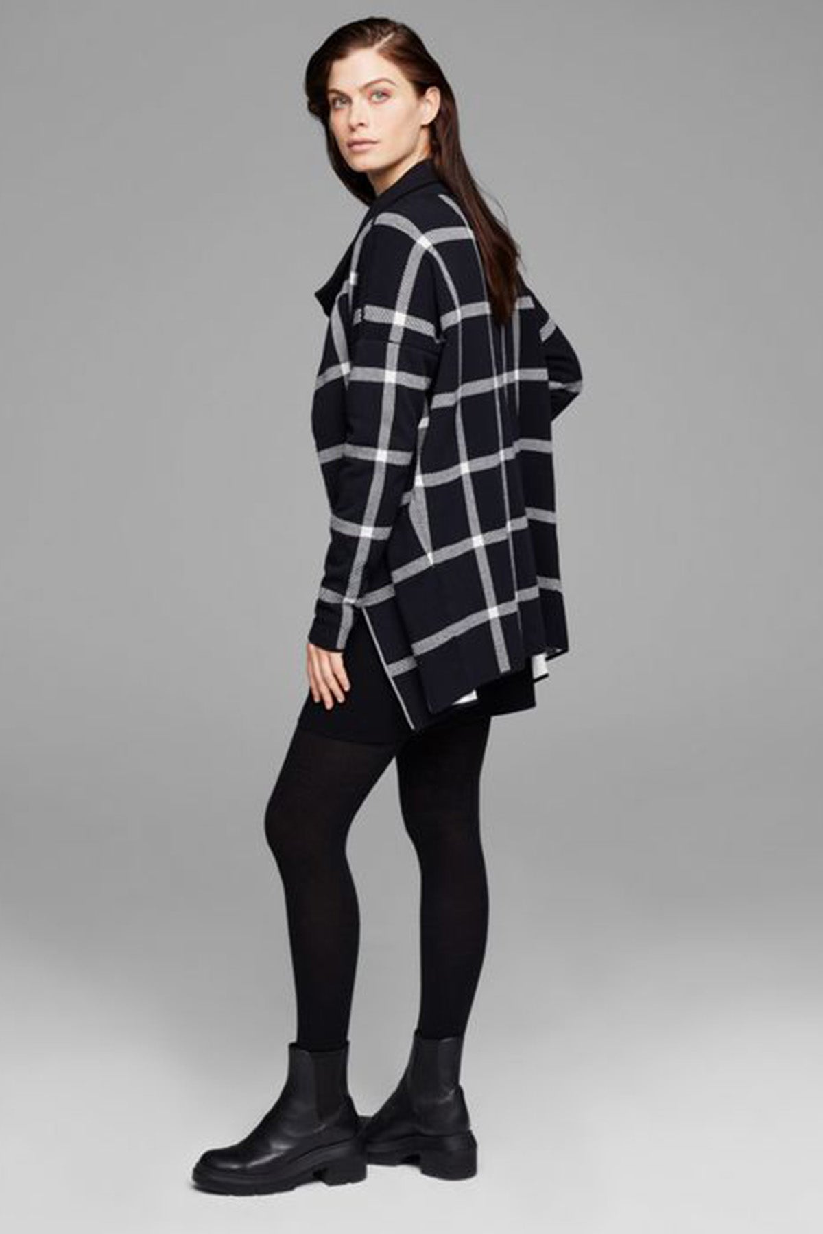 Sarah Pacini Ekose Desenli Triko Ceket-Libas Trendy Fashion Store