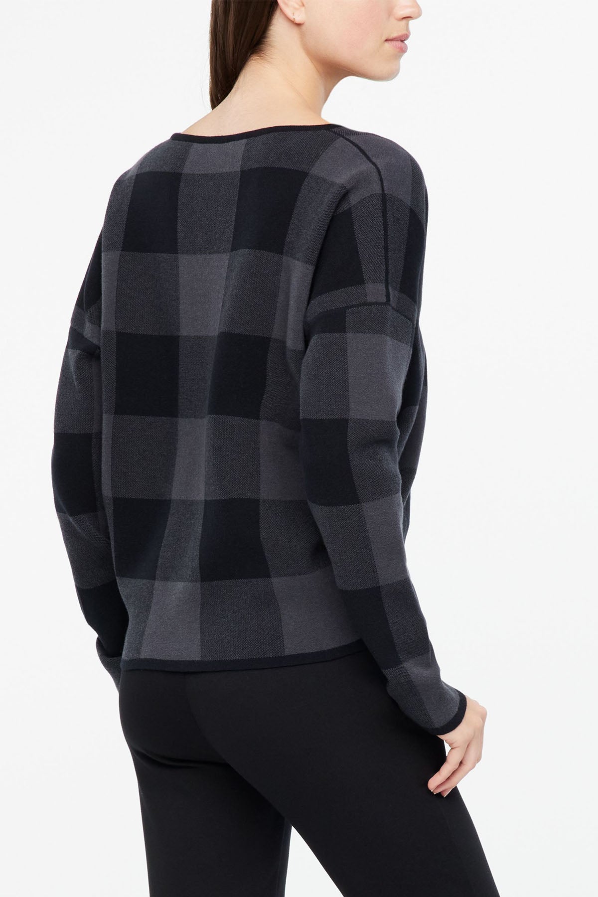 Sarah Pacini Ekoseli V Yaka Triko-Libas Trendy Fashion Store