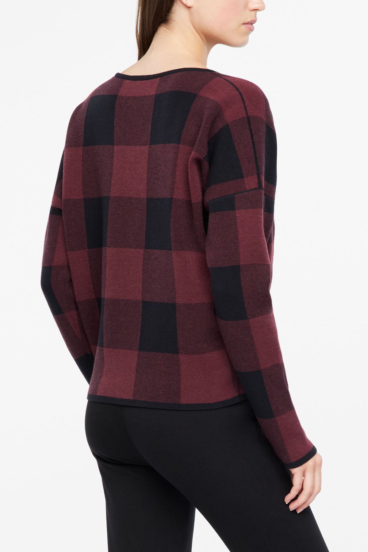 Sarah Pacini Ekoseli V Yaka Triko-Libas Trendy Fashion Store