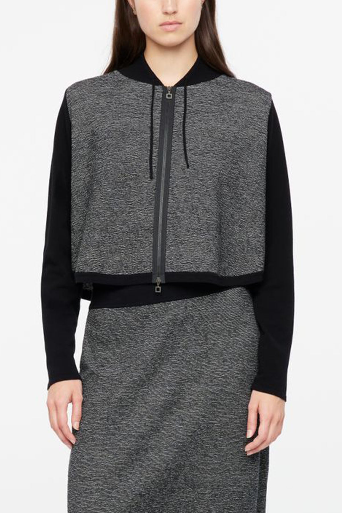 Sarah Pacini Büzgülü Yaka Fermuarlı Triko Ceket-Libas Trendy Fashion Store