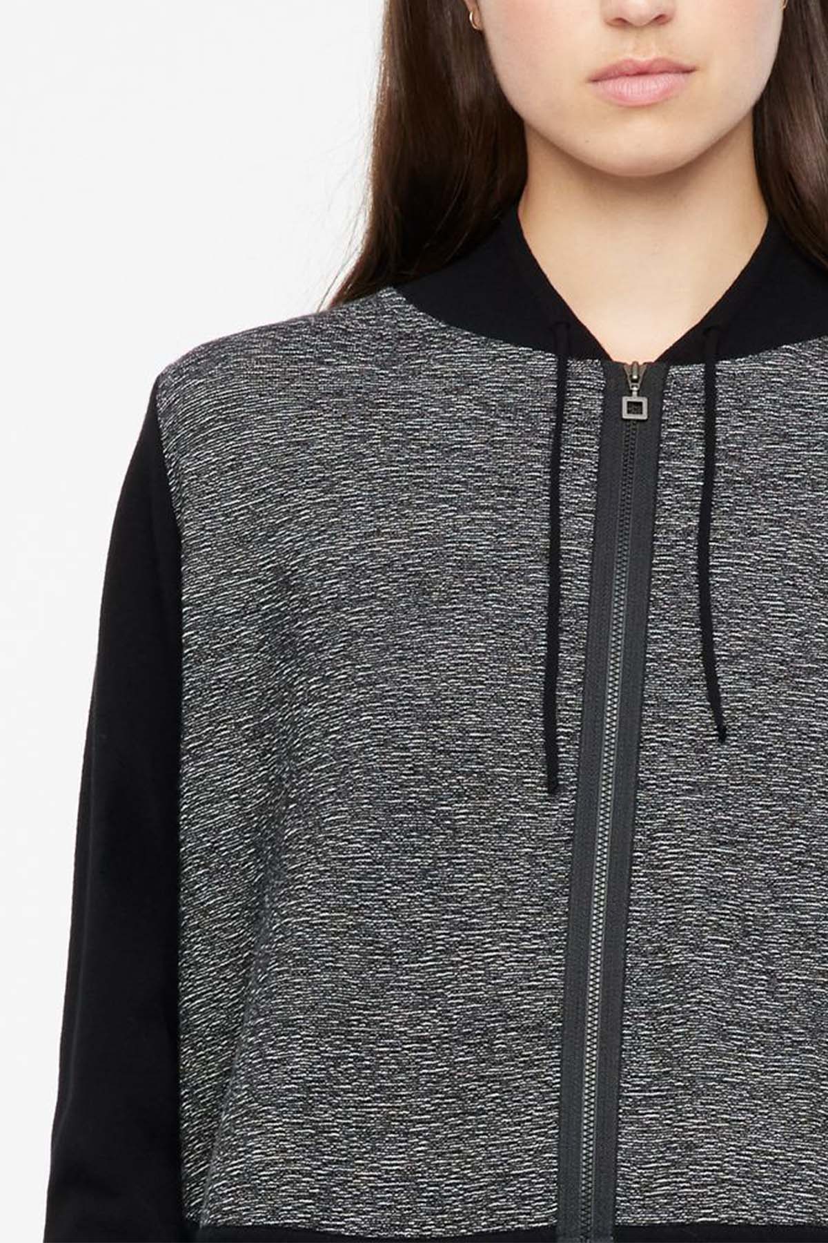 Sarah Pacini Büzgülü Yaka Fermuarlı Triko Ceket-Libas Trendy Fashion Store