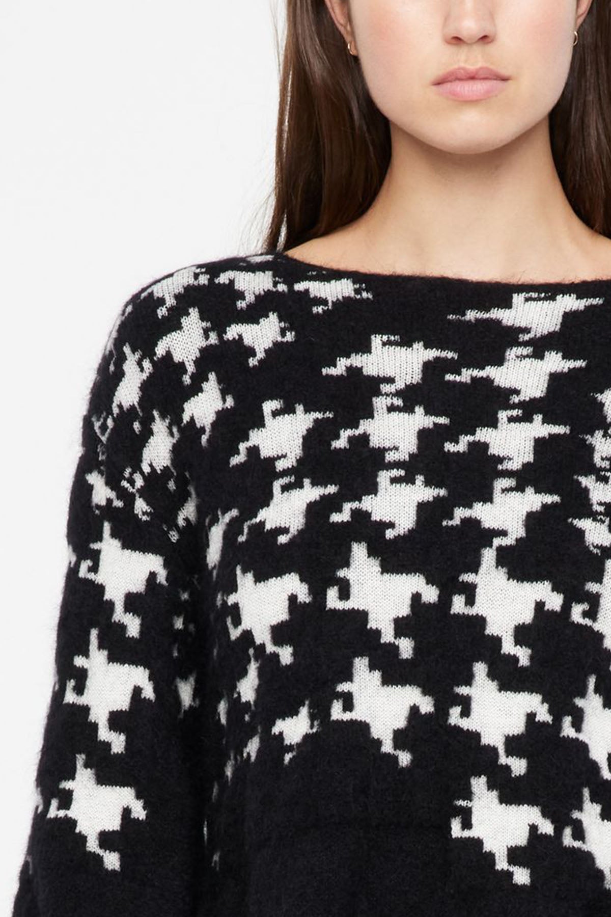 Sarah Pacini Kaz Ayağı Desenli Yün Örgü Triko-Libas Trendy Fashion Store