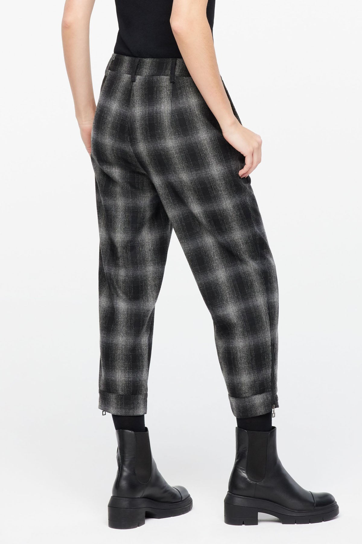 Sarah Pacini Ekoseli Crop Pantolon-Libas Trendy Fashion Store