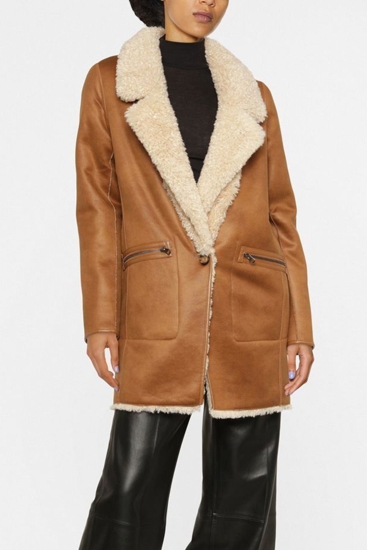 Urbancode Çift Taraflı Eko Kürk Deri Kaban-Libas Trendy Fashion Store