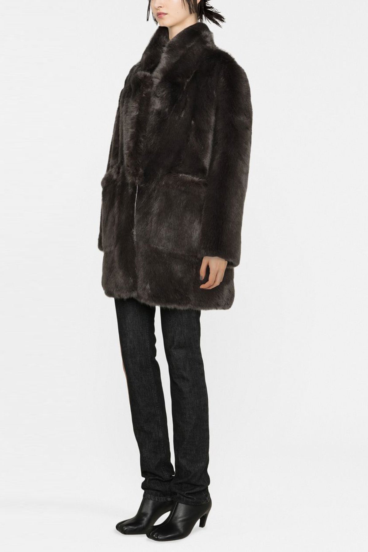 Urbancode Çift Taraflı Eko Kürk Deri Kaban-Libas Trendy Fashion Store