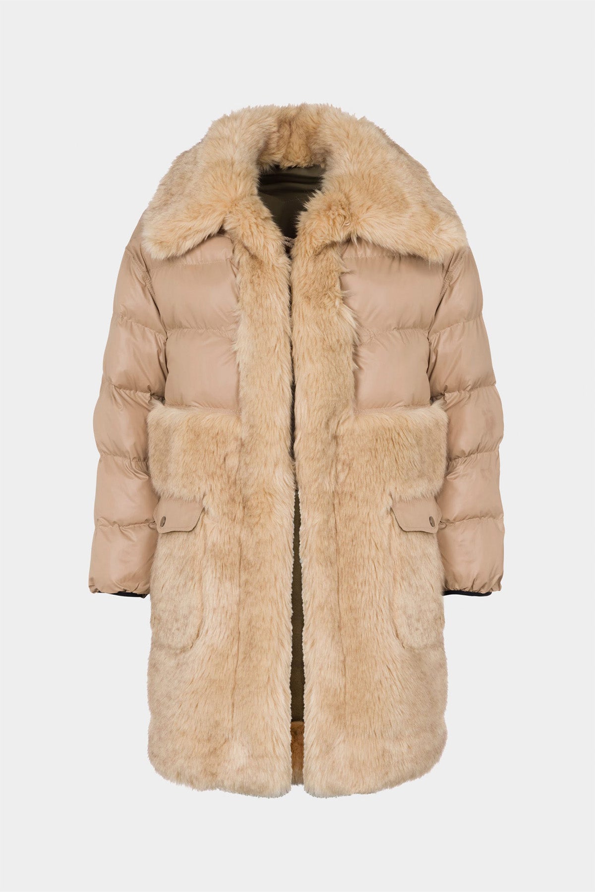 Urbancode Çift Taraflı Eko Kürk Deri Kaban-Libas Trendy Fashion Store