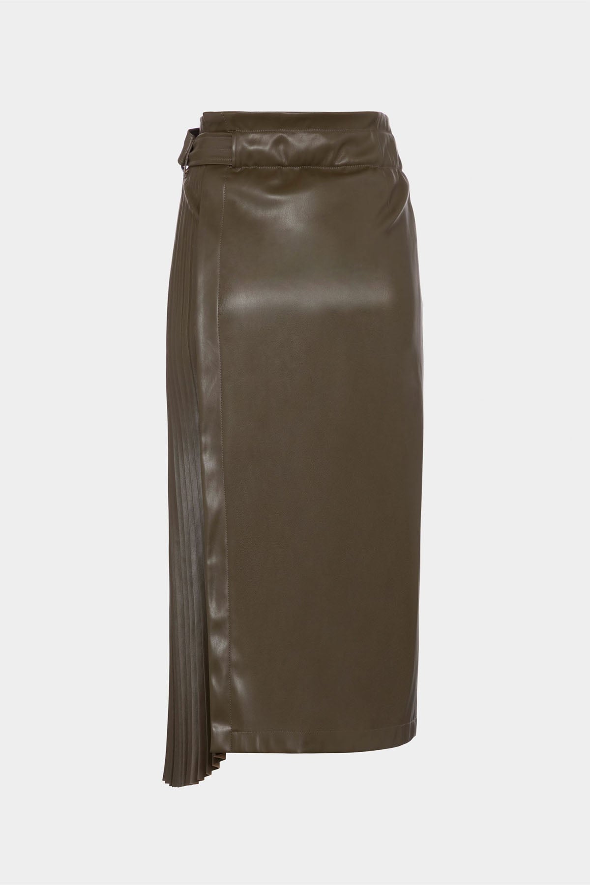 Urbancode Kemerli Midi Deri Etek-Libas Trendy Fashion Store