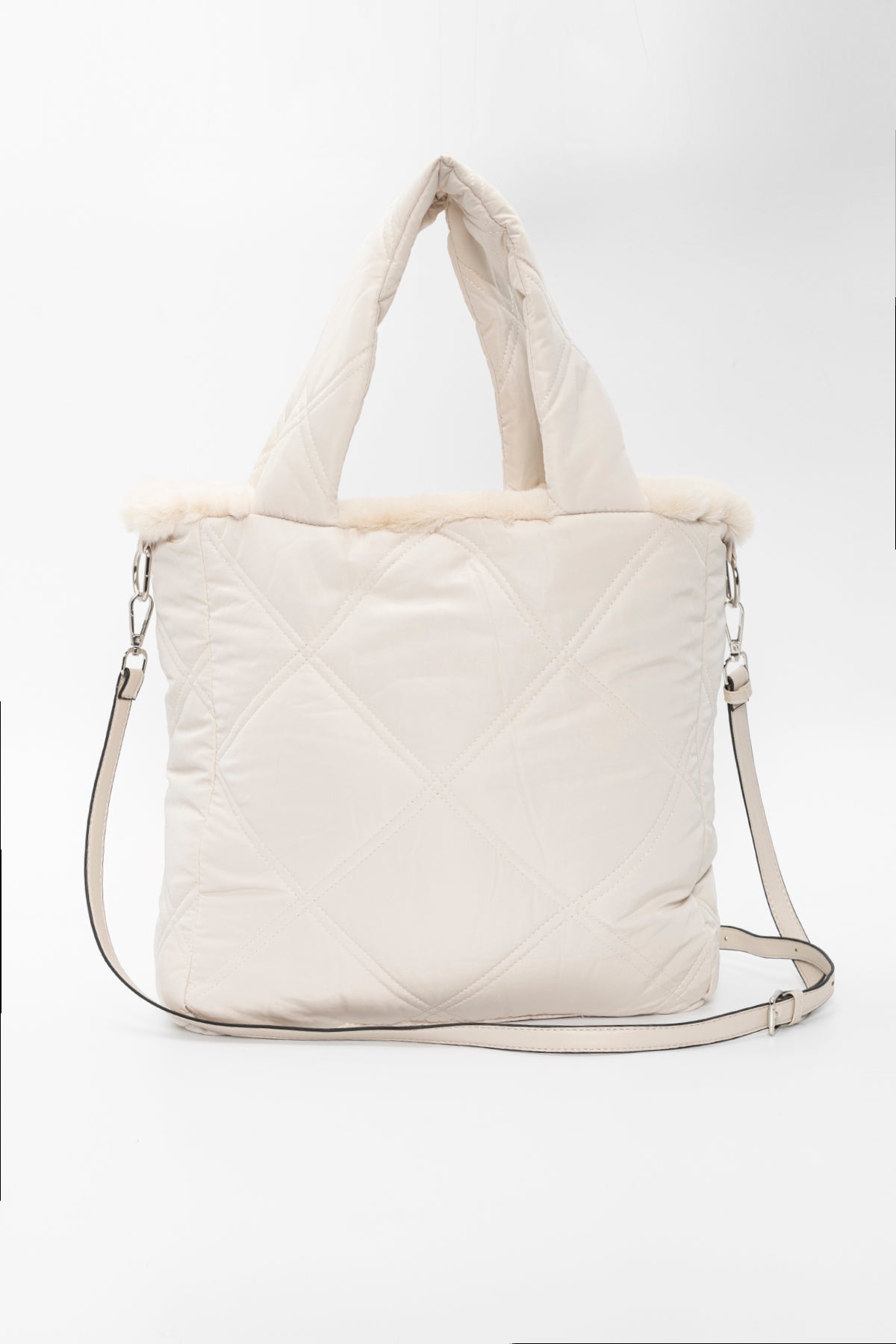 Vegancode İçi Kürklü Kapitone Omuz Çantası-Libas Trendy Fashion Store