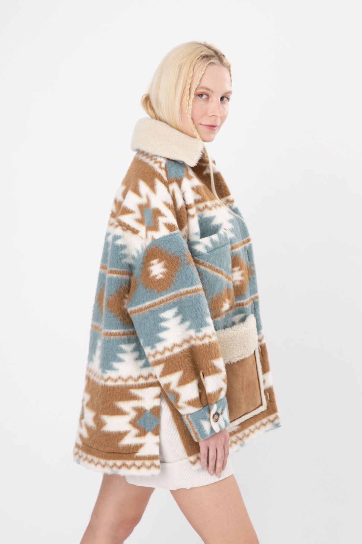 Ava Adore Kürklü Deri Detaylı Kısa Kaban-Libas Trendy Fashion Store