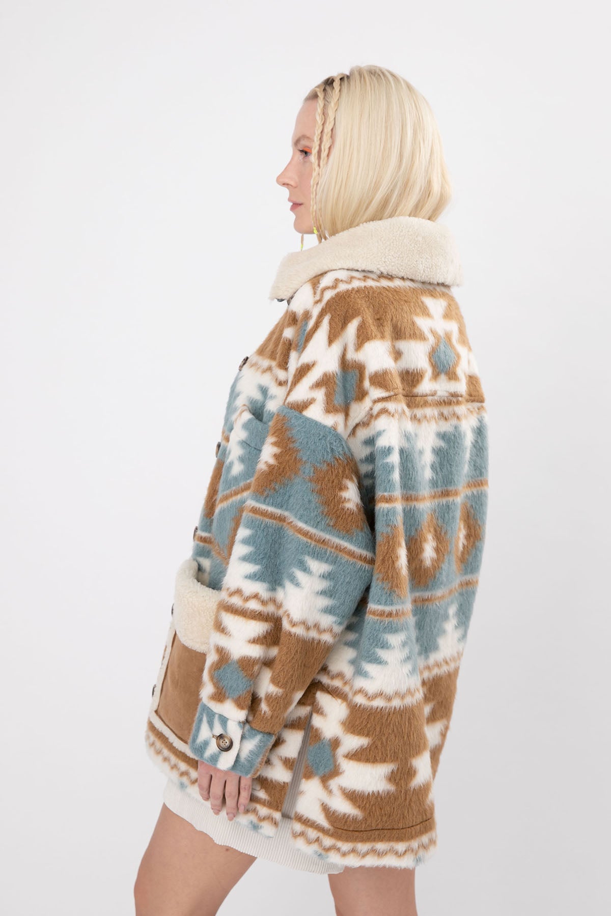 Ava Adore Kürklü Deri Detaylı Kısa Kaban-Libas Trendy Fashion Store