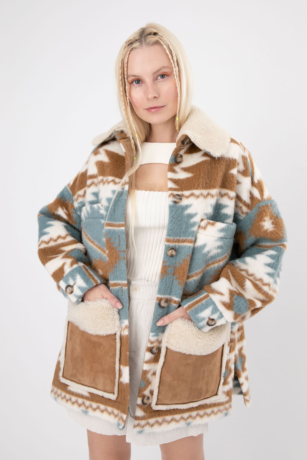 Ava Adore Kürklü Deri Detaylı Kısa Kaban-Libas Trendy Fashion Store