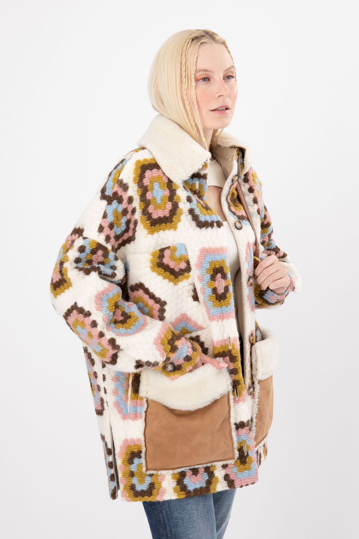 Ava Adore Kürklü Deri Detaylı Kısa Yün Kaban-Libas Trendy Fashion Store