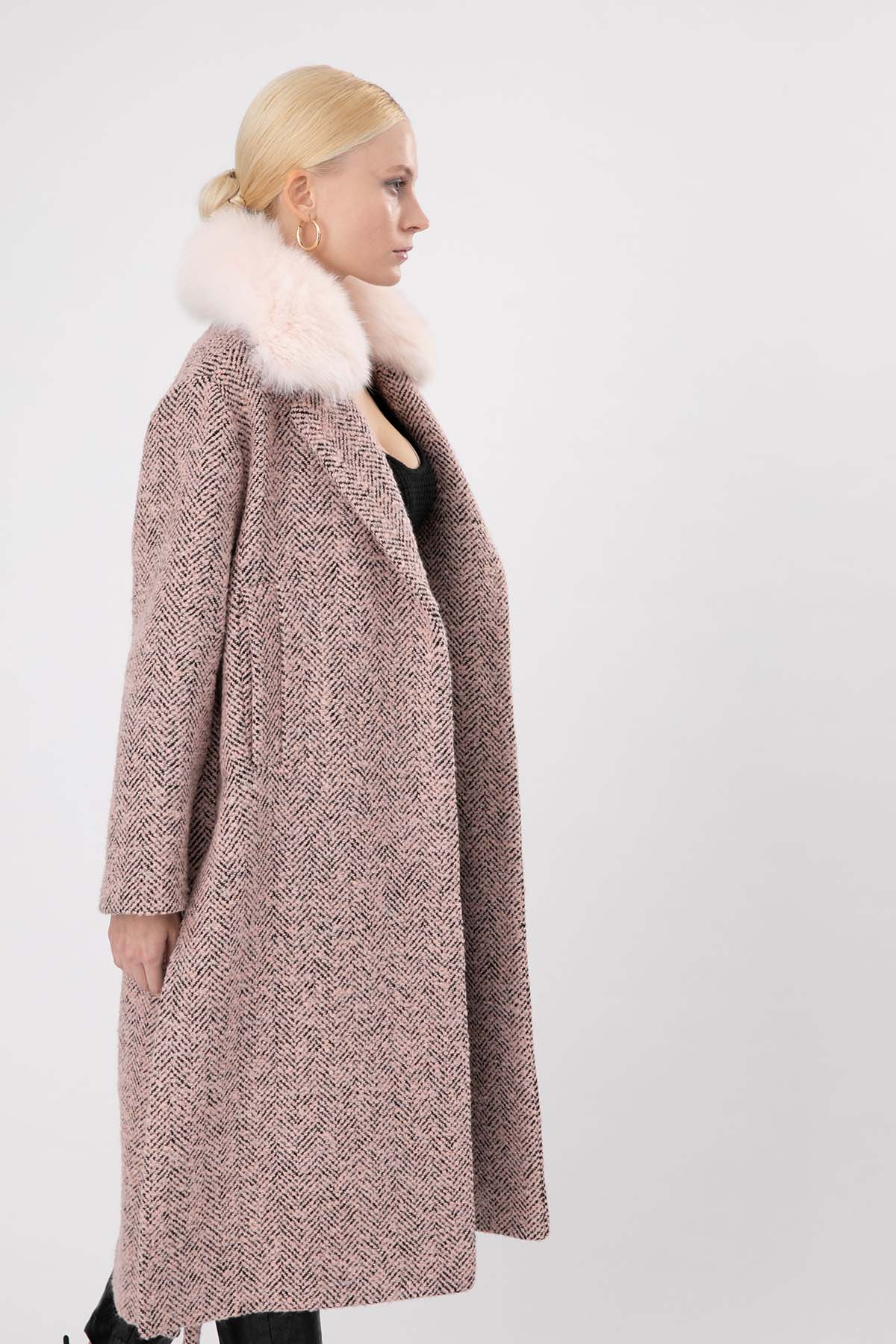 Ava Adore Kruvaze Kürklü Manto-Libas Trendy Fashion Store