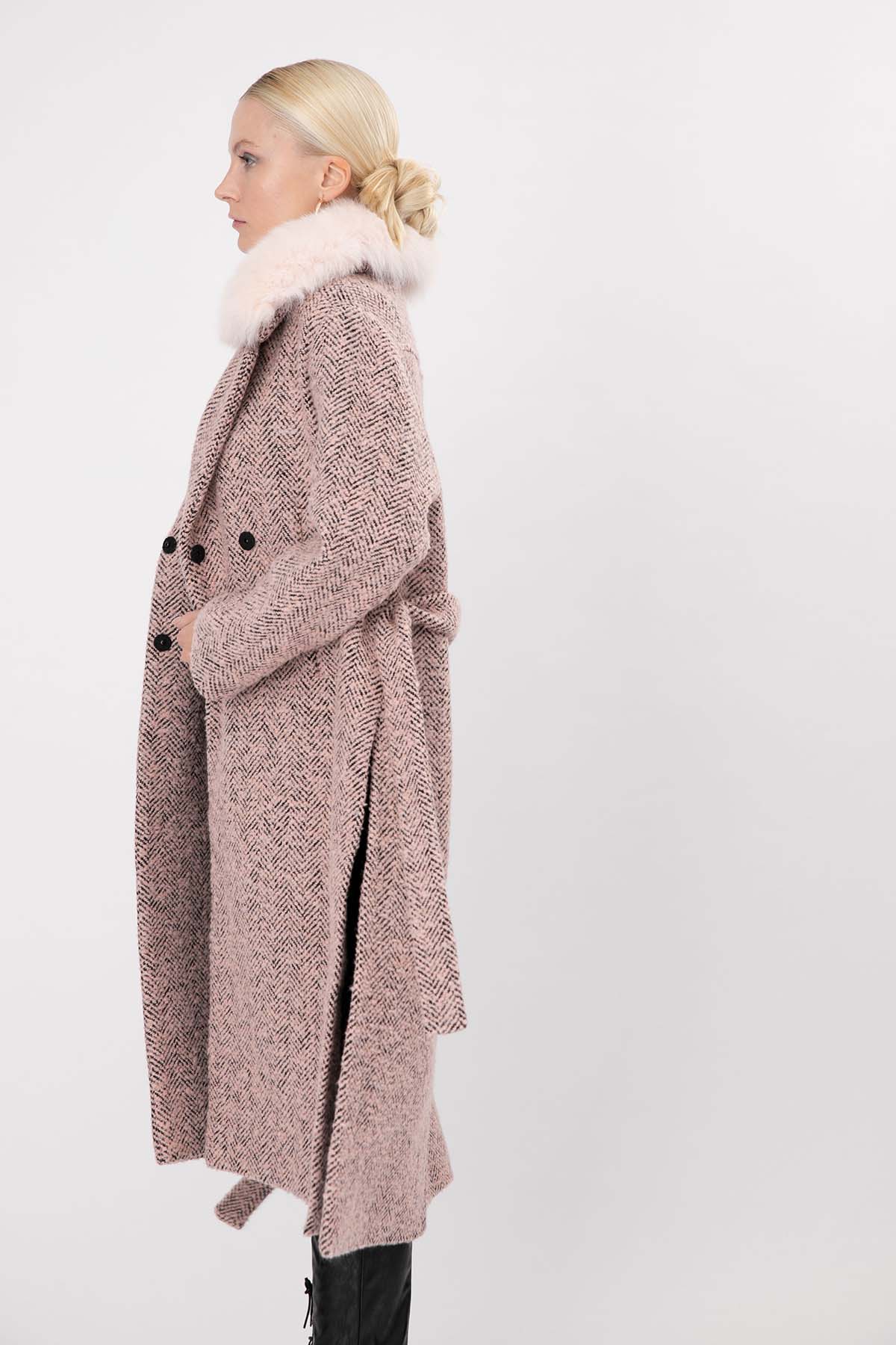 Ava Adore Kruvaze Kürklü Manto-Libas Trendy Fashion Store