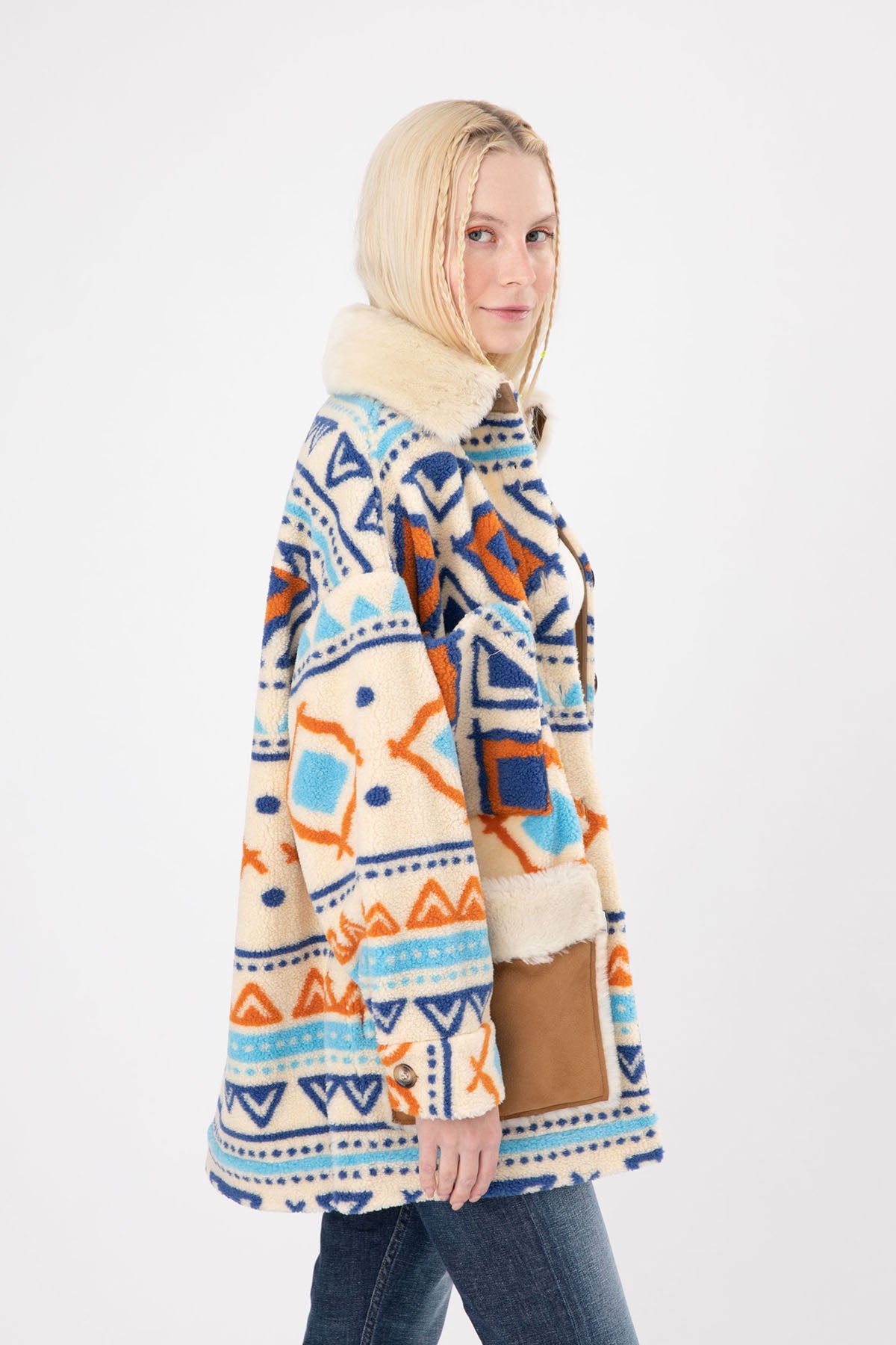 Ava Adore Kürklü Deri Detaylı Kısa Polar Kaban-Libas Trendy Fashion Store