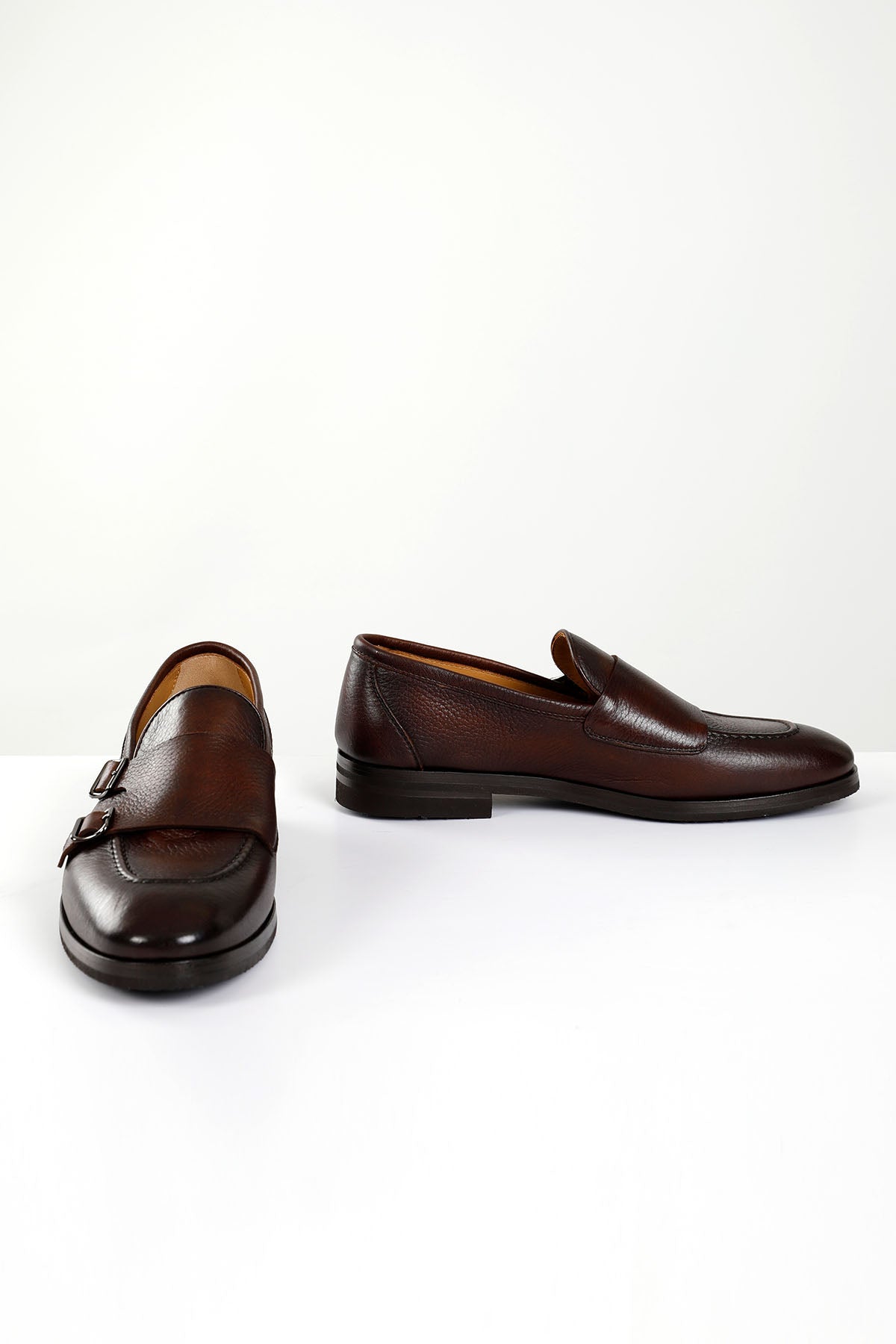 Henderson Vibram Taban Çift Tokalı Deri Loafer Ayakkabı-Libas Trendy Fashion Store