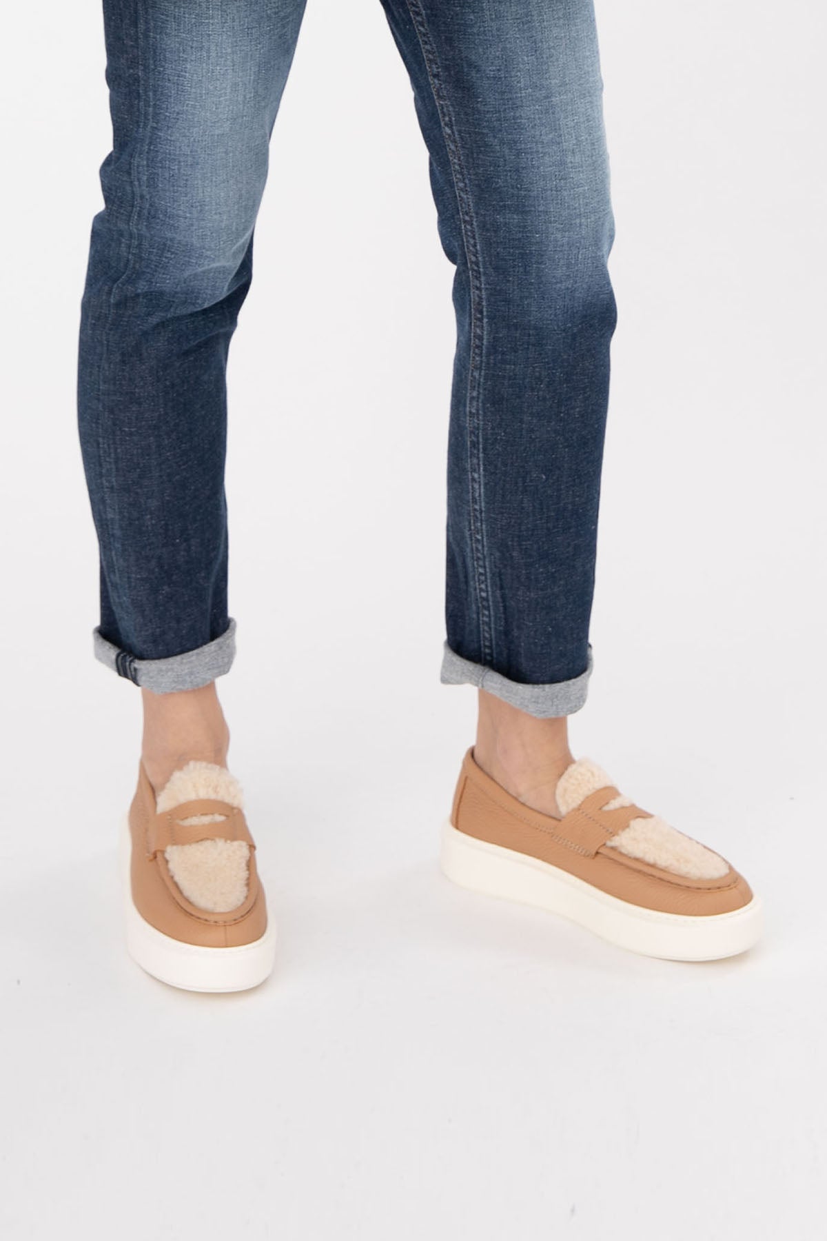 Henderson Kris Kürklü Deri Loafer Ayakkabı-Libas Trendy Fashion Store