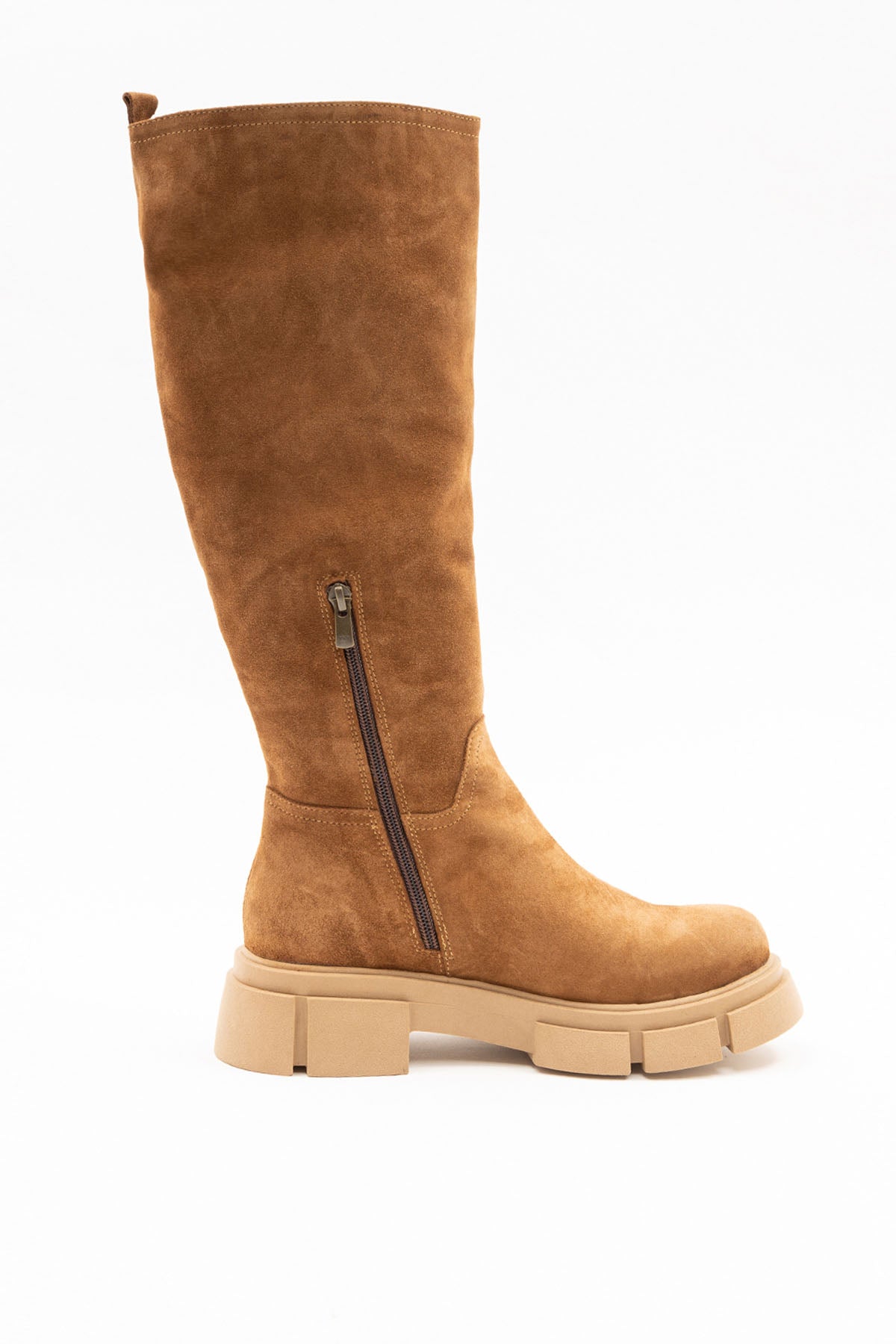 Albano Yarım Fermuarlı Süet Çizme-Libas Trendy Fashion Store