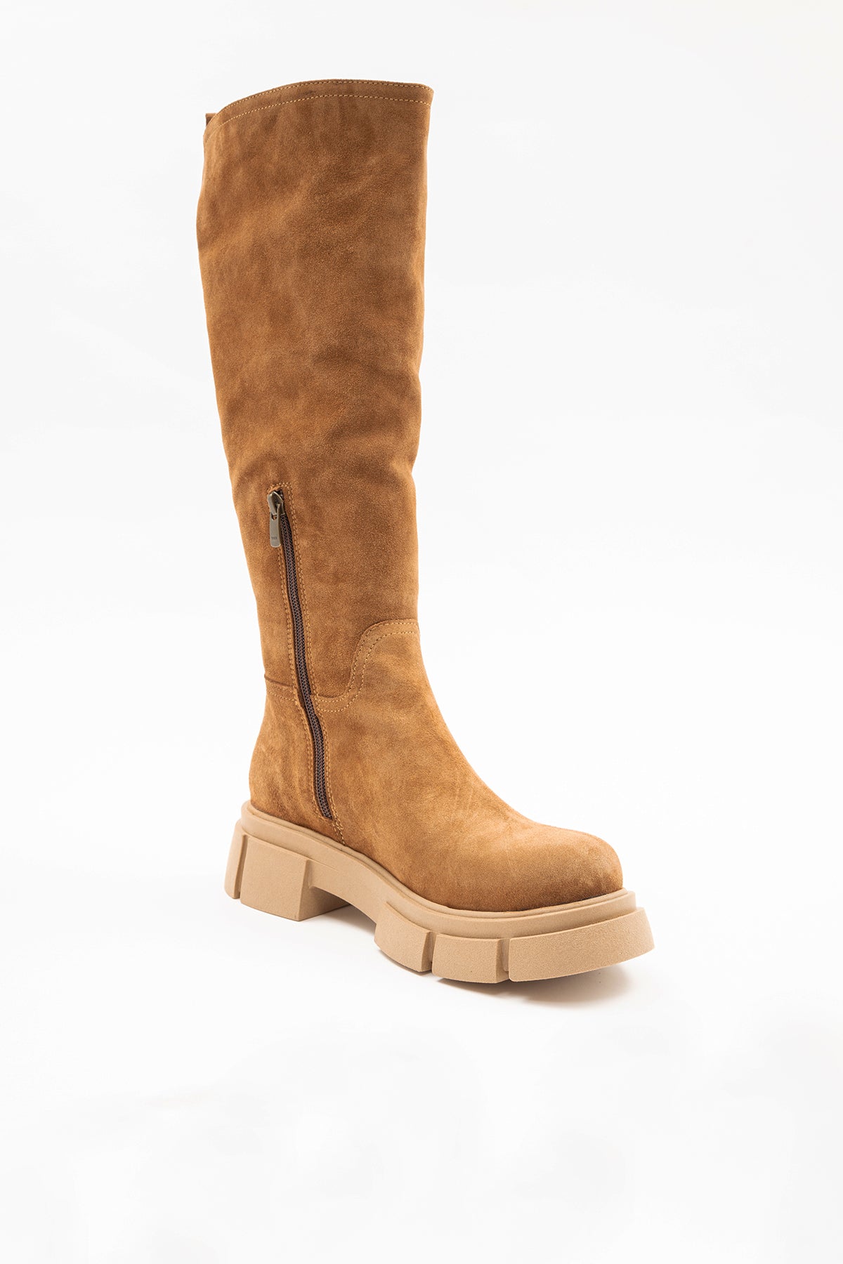Albano Yarım Fermuarlı Süet Çizme-Libas Trendy Fashion Store