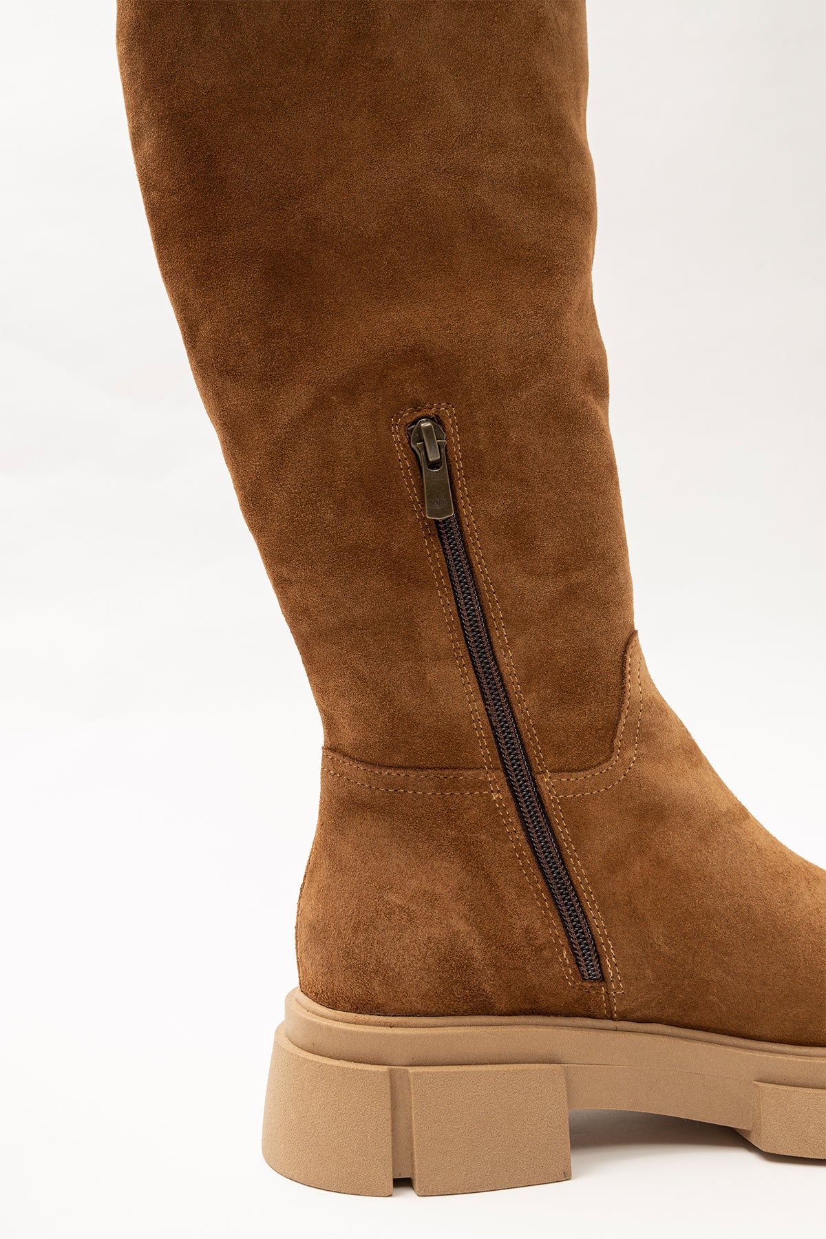 Albano Yarım Fermuarlı Süet Çizme-Libas Trendy Fashion Store