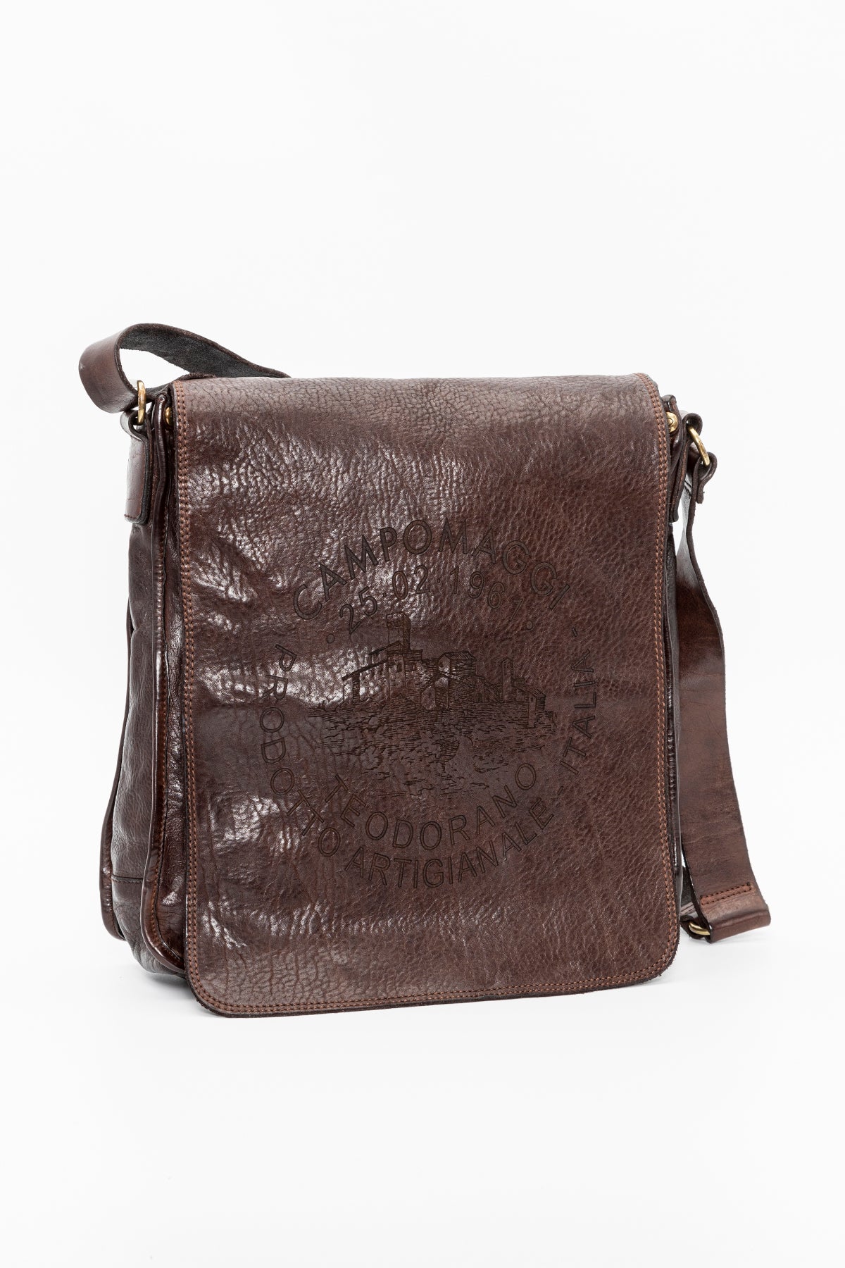 Campomaggi Logolu Deri Omuz Çantası-Libas Trendy Fashion Store