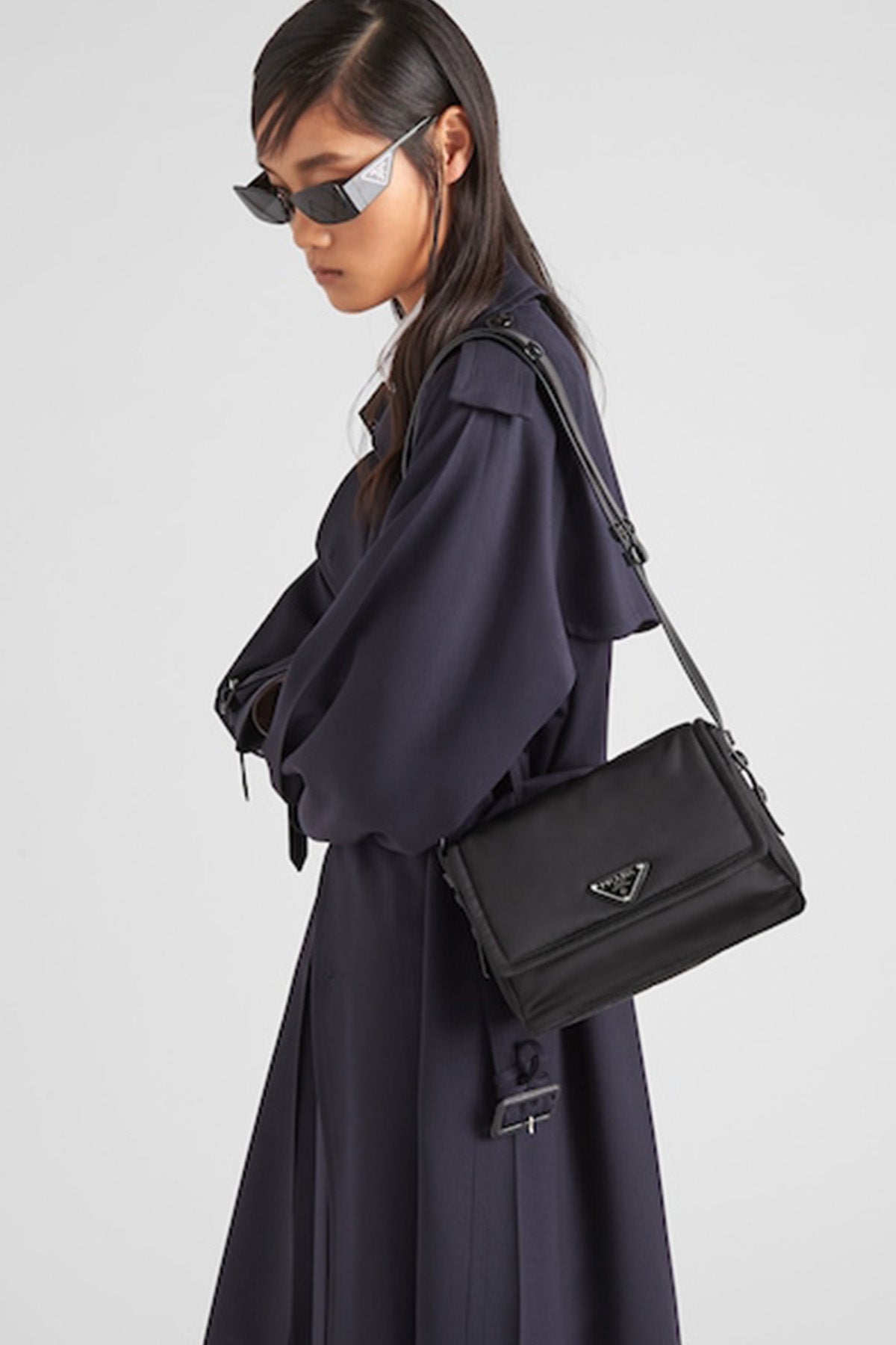 Prada Logolu Re-Nylon Omuz Çantası-Libas Trendy Fashion Store