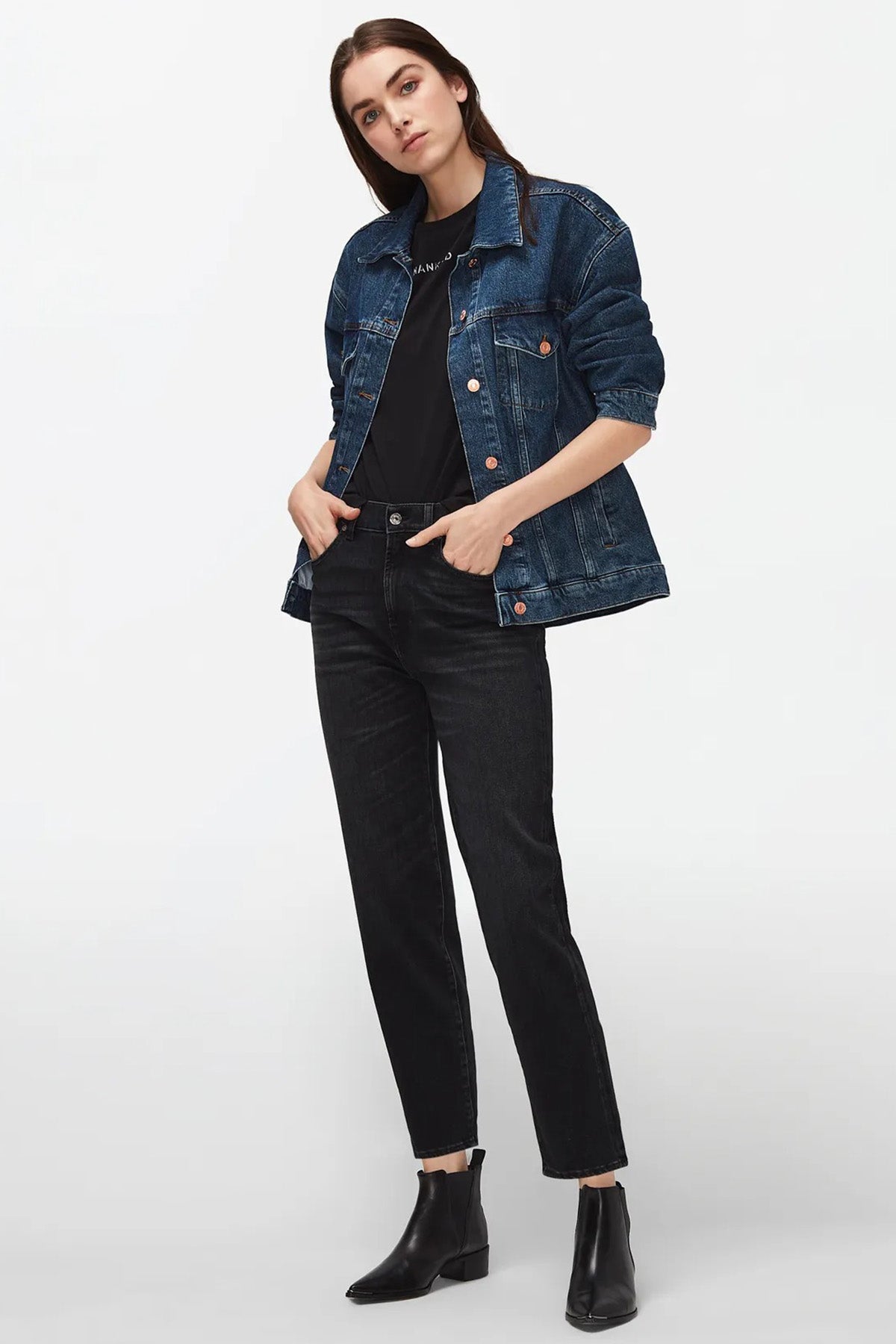 7 For All Mankind Malia Yüksek Bel Straight Fit Jeans-Libas Trendy Fashion Store