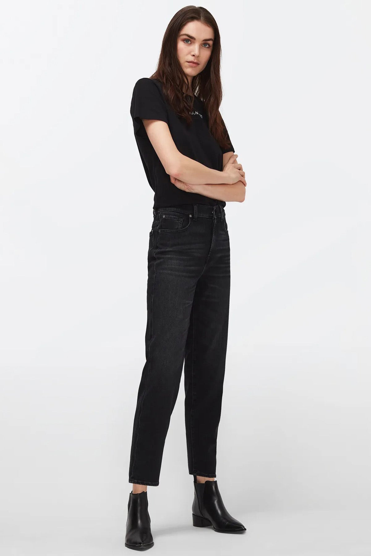 7 For All Mankind Malia Yüksek Bel Straight Fit Jeans-Libas Trendy Fashion Store