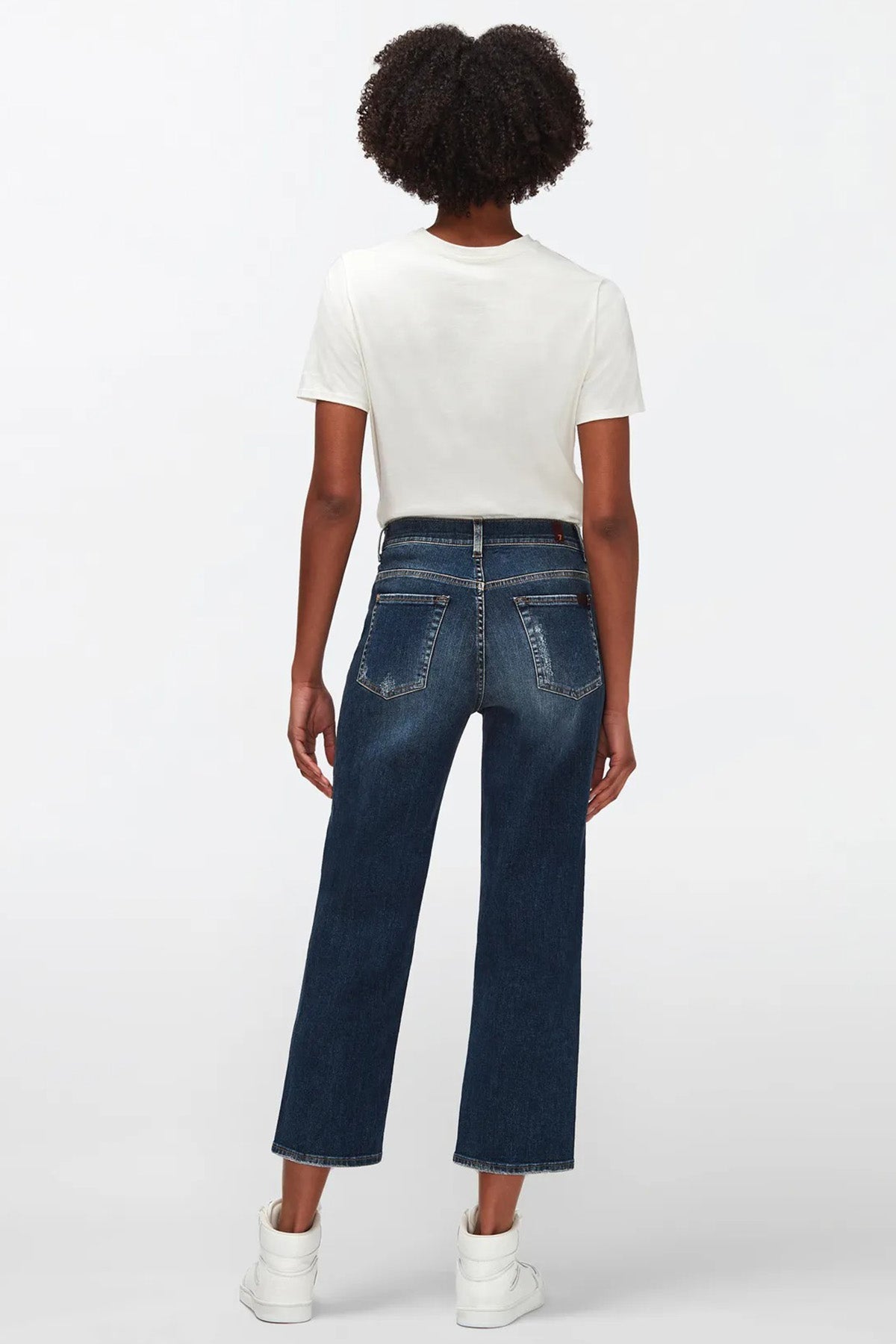 7 For All Mankind Modern Straight Fit Crop Paça Jeans-Libas Trendy Fashion Store