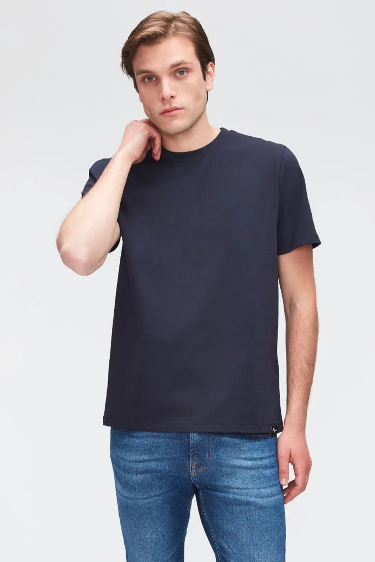 7 For All Mankind Yuvarlak Yaka Luxe Performance Streç T-shirt-Libas Trendy Fashion Store