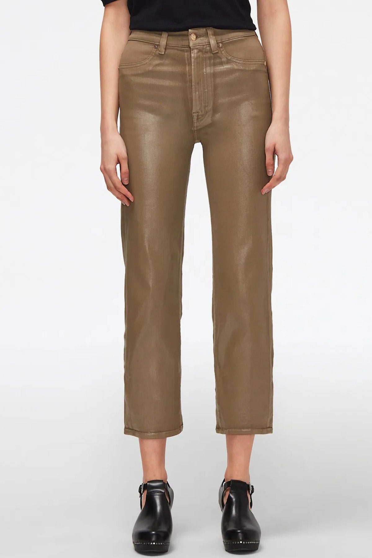 7 For All Mankind Logan Stovepipe Yüksek Bel Crop Paça Jeans-Libas Trendy Fashion Store