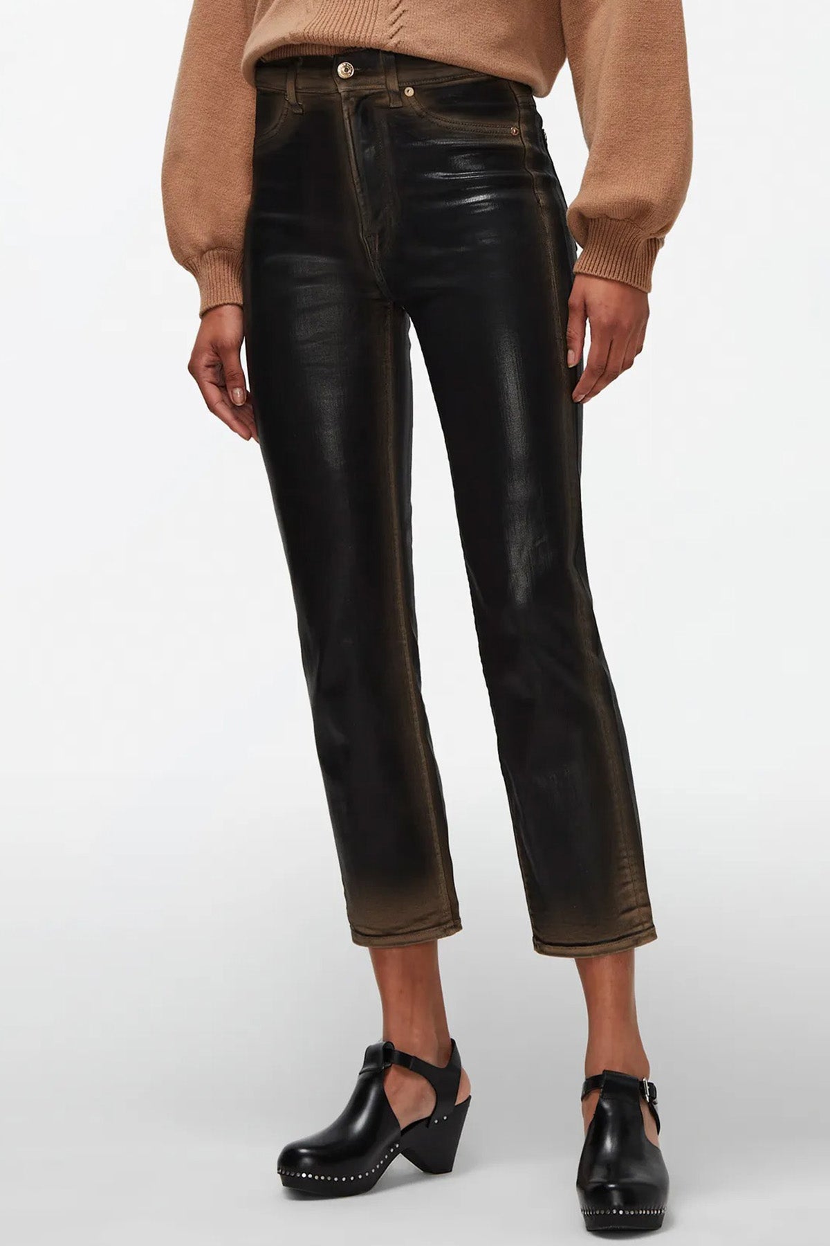 7 For All Mankind Logan Stovepipe Yüksek Bel Crop Paça Jeans-Libas Trendy Fashion Store