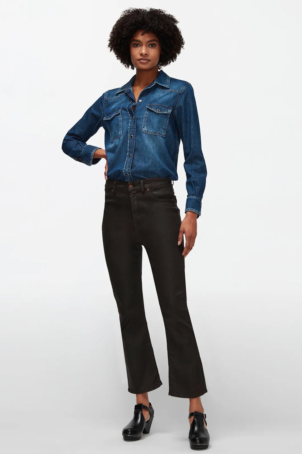 7 For All Mankind Logan Stovepipe Geniş Crop Paça Jeans-Libas Trendy Fashion Store