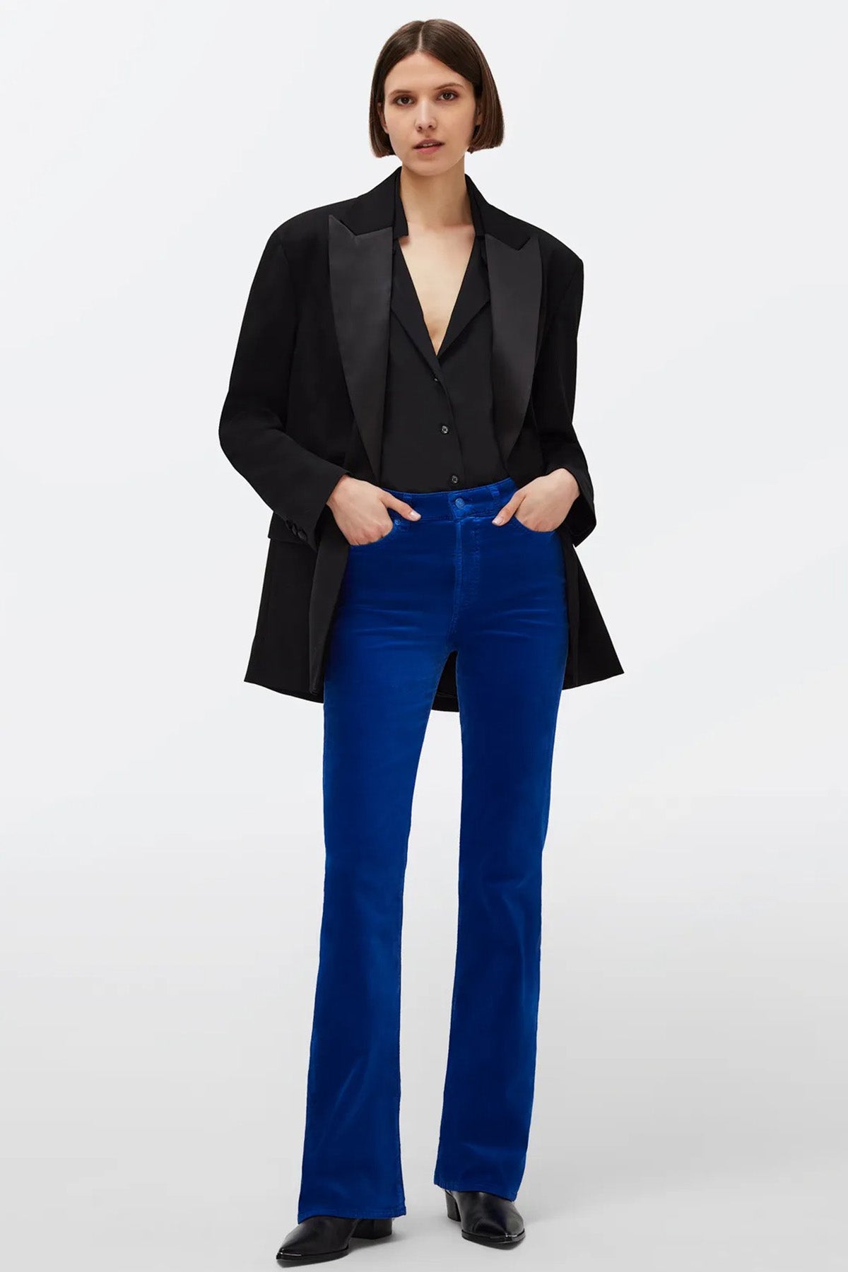 7 For All Mankind Geniş Saten Yaka Yün Ceket-Libas Trendy Fashion Store