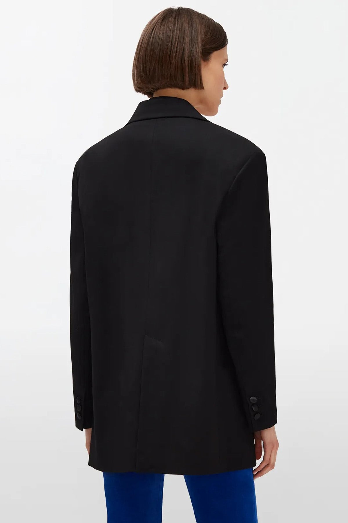 7 For All Mankind Geniş Saten Yaka Yün Ceket-Libas Trendy Fashion Store