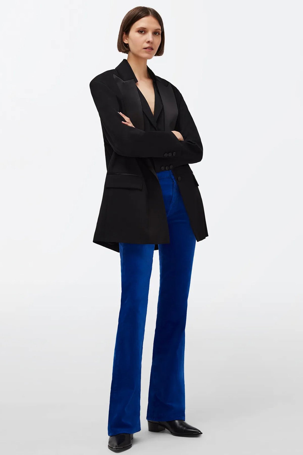 7 For All Mankind Geniş Saten Yaka Yün Ceket-Libas Trendy Fashion Store