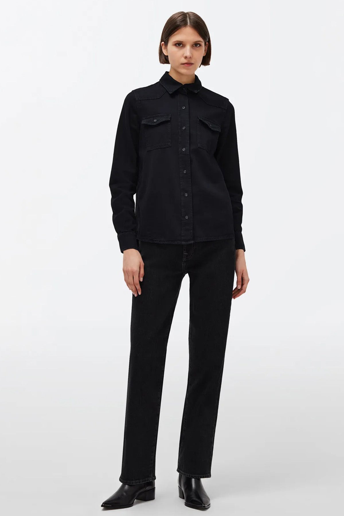 7 For All Mankind Kapak Cepli Denim Gömlek-Libas Trendy Fashion Store