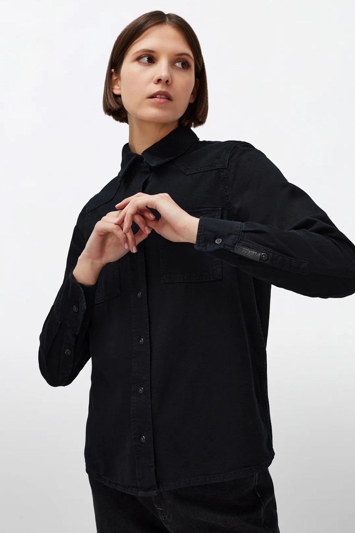 7 For All Mankind Kapak Cepli Denim Gömlek-Libas Trendy Fashion Store