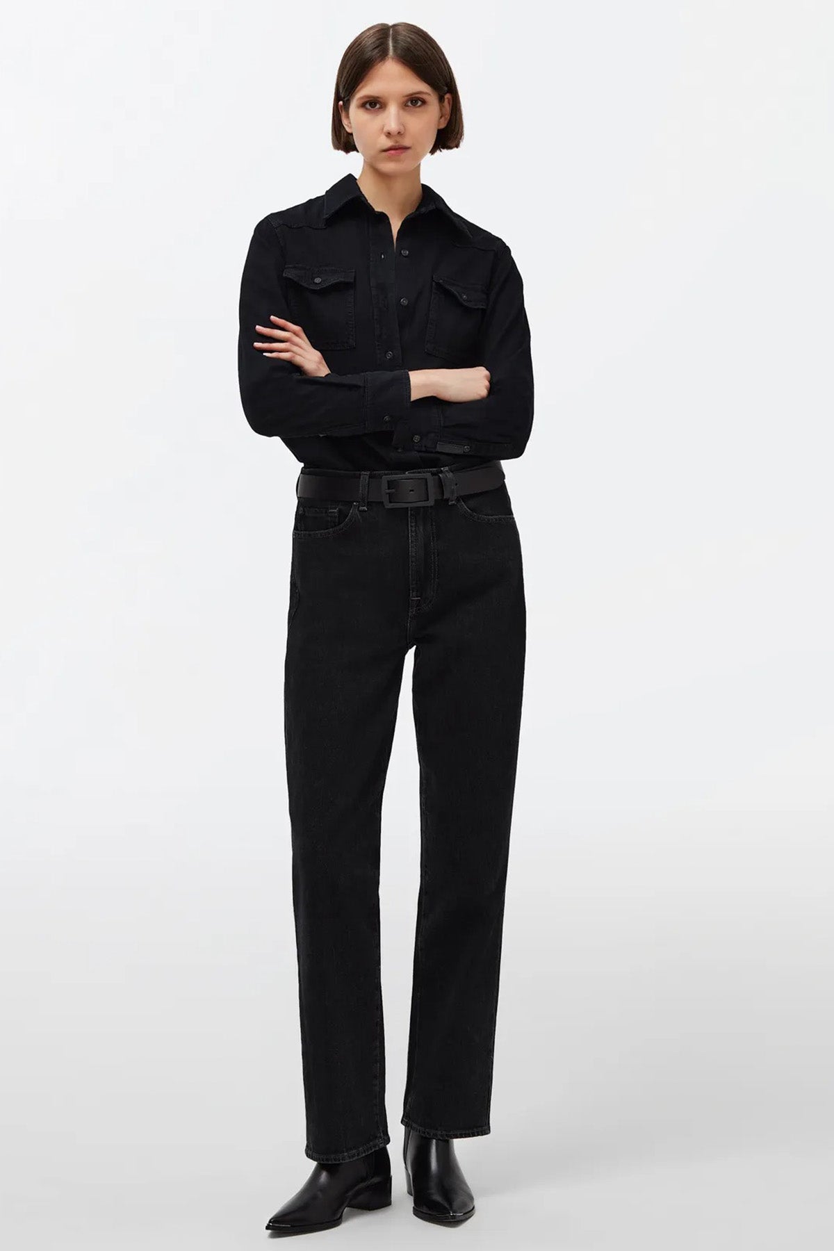 7 For All Mankind Kapak Cepli Denim Gömlek-Libas Trendy Fashion Store