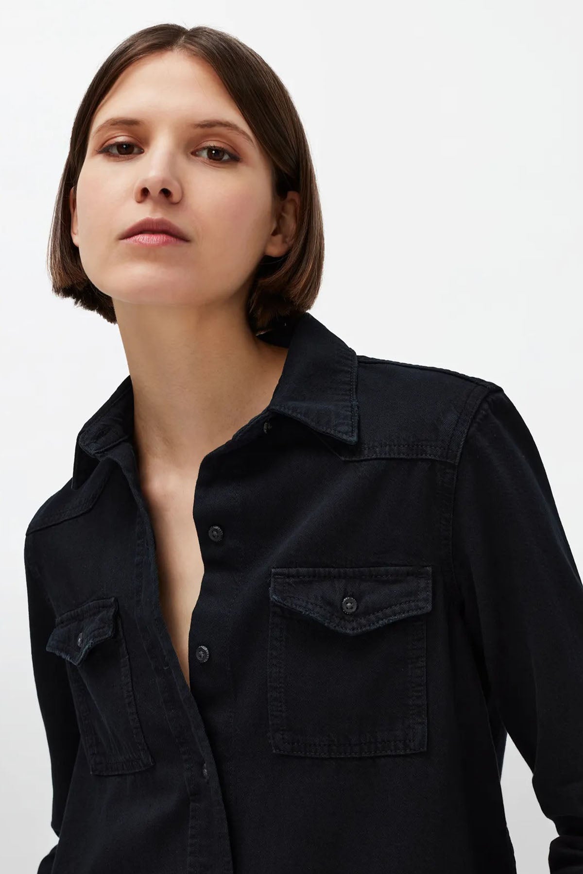 7 For All Mankind Kapak Cepli Denim Gömlek-Libas Trendy Fashion Store