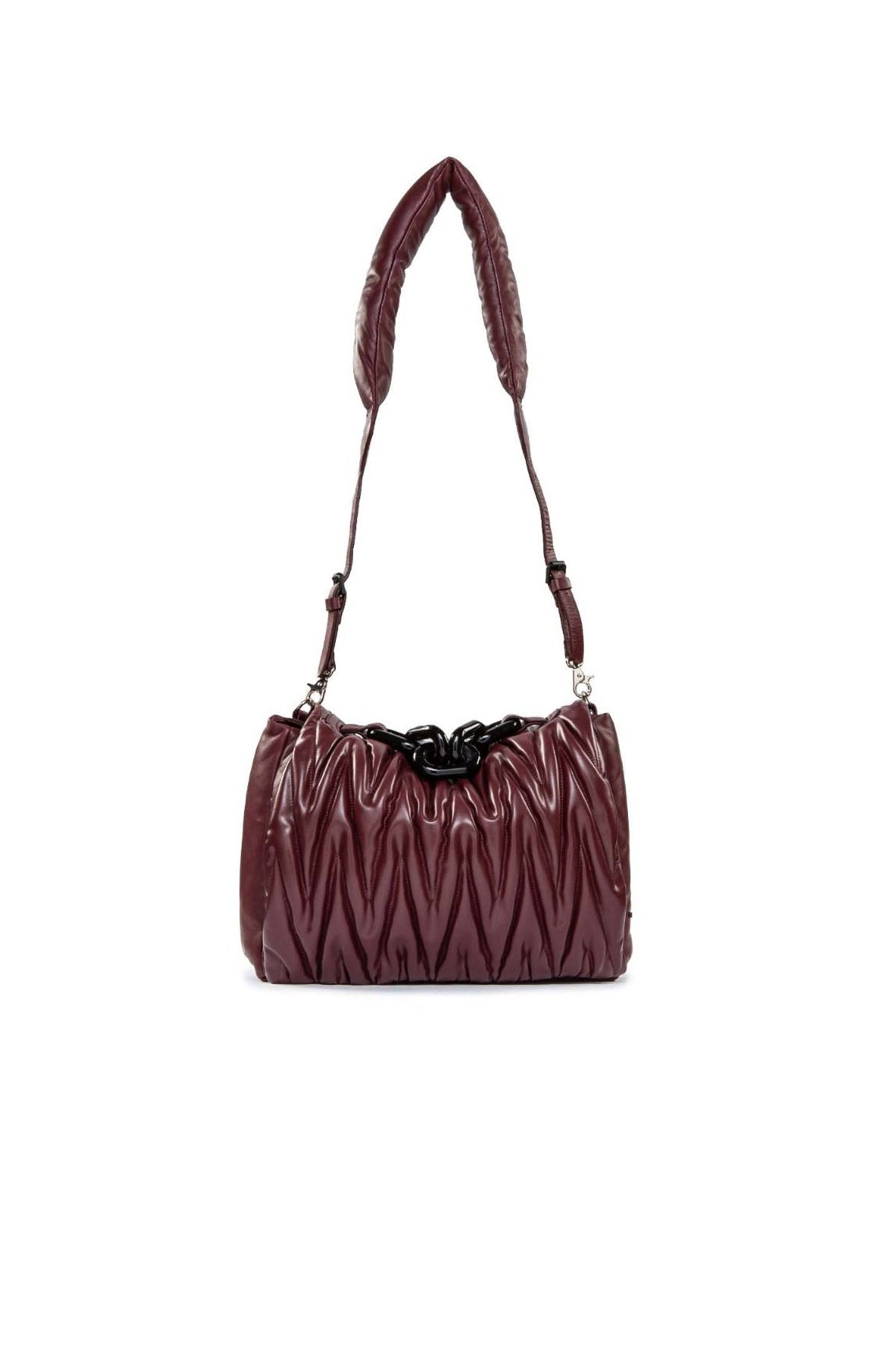 Vic Matie Deri Büzgülü El Çantası-Libas Trendy Fashion Store