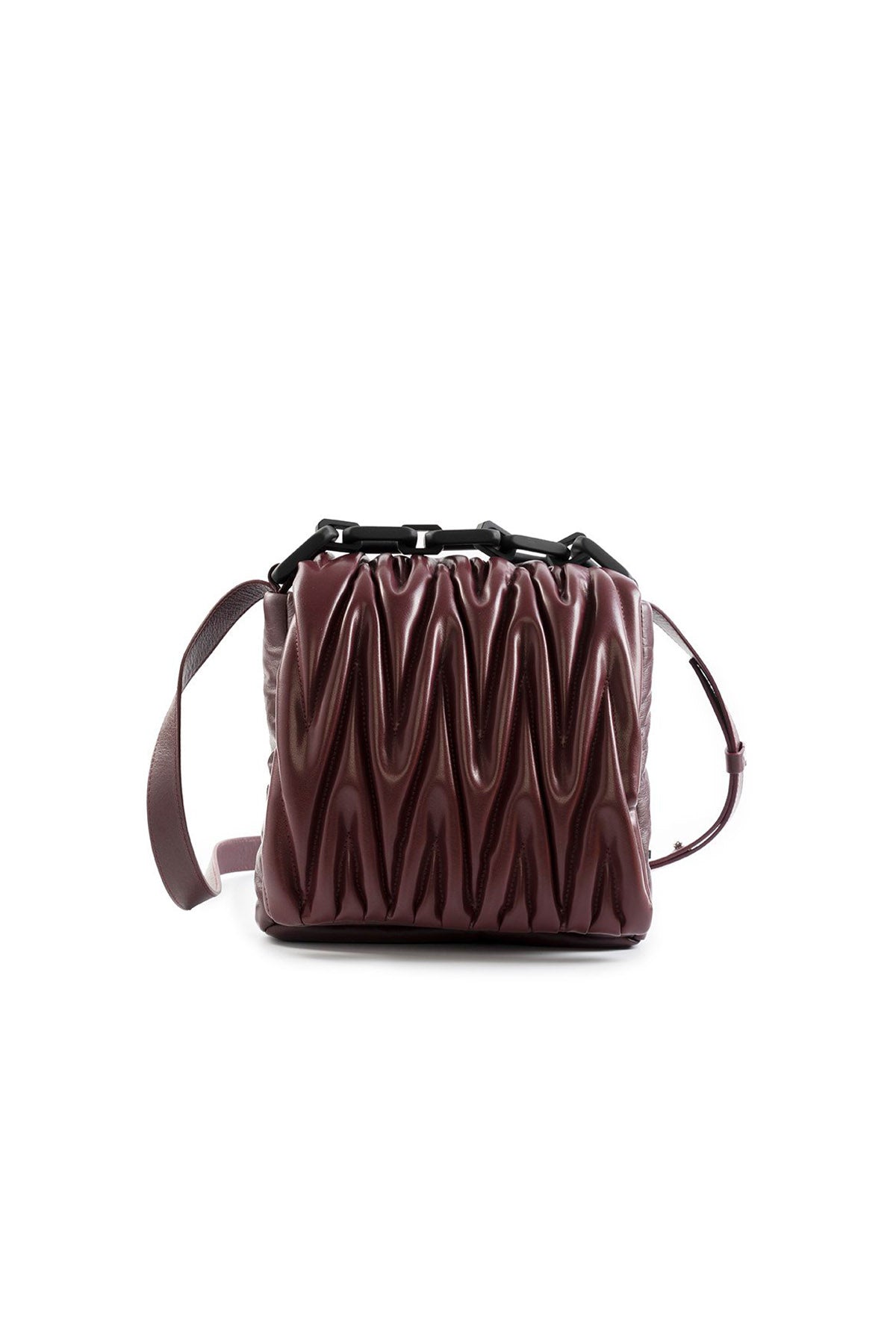 Vic Matie Deri Büzgülü Omuz Çantası-Libas Trendy Fashion Store