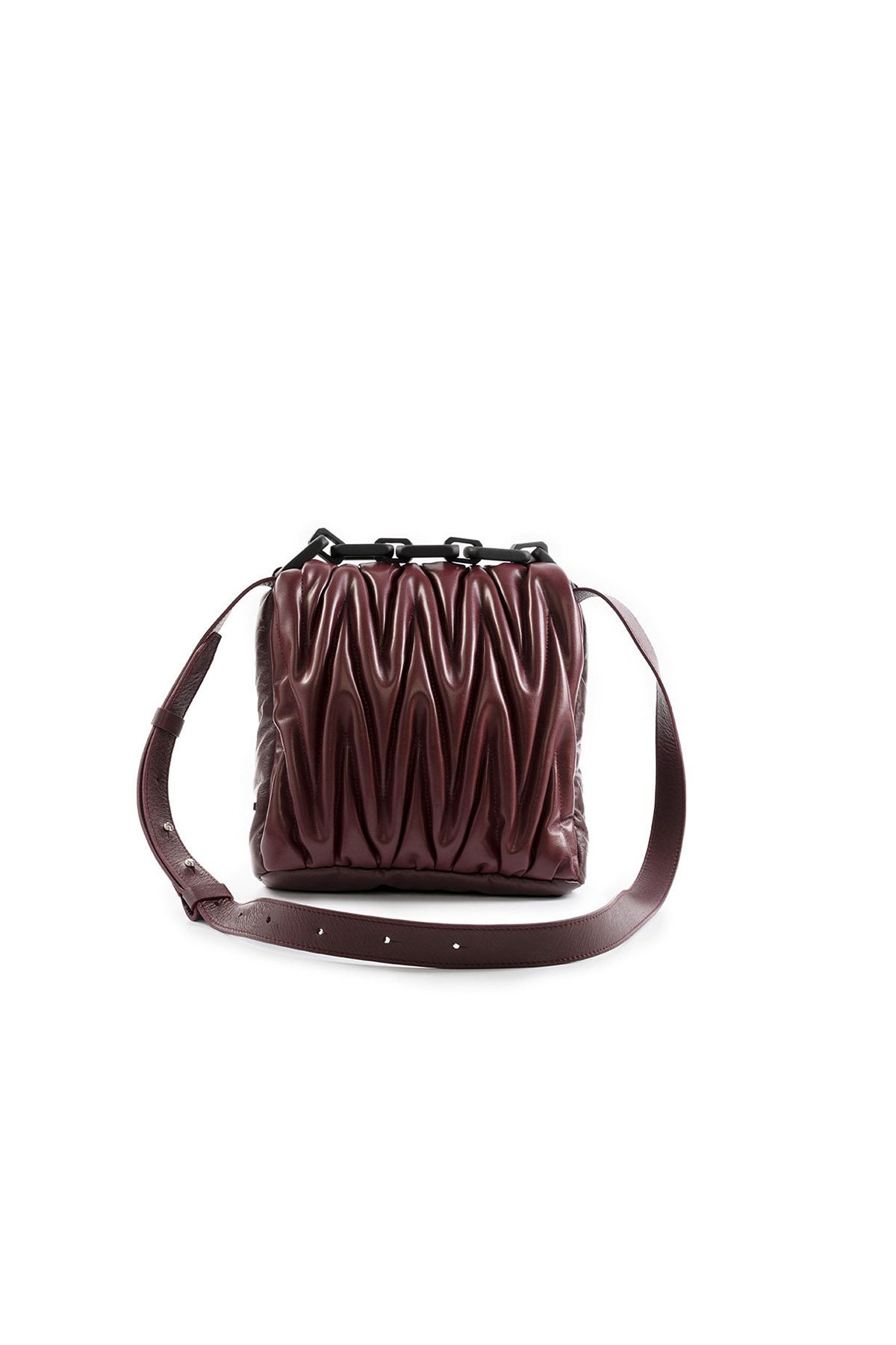 Vic Matie Deri Büzgülü Omuz Çantası-Libas Trendy Fashion Store
