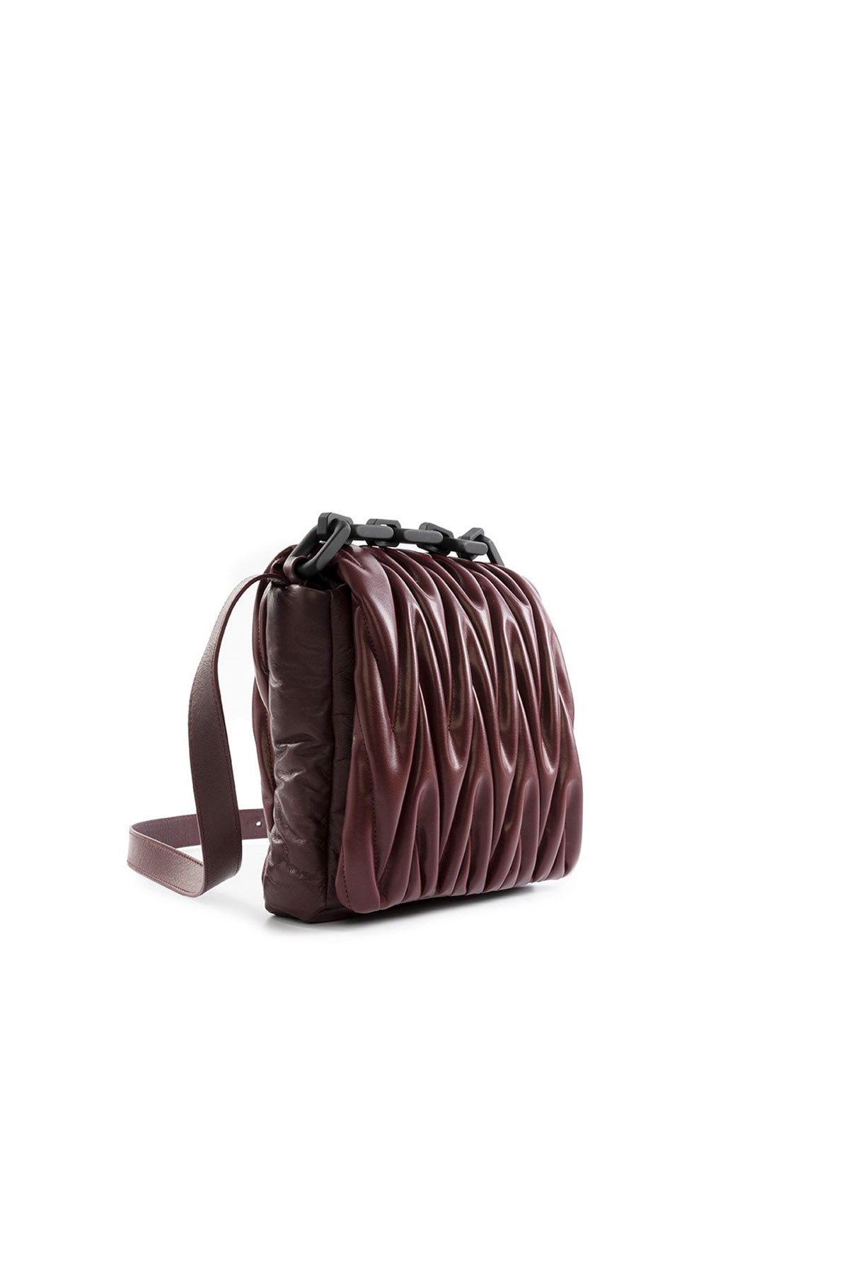 Vic Matie Deri Büzgülü Omuz Çantası-Libas Trendy Fashion Store