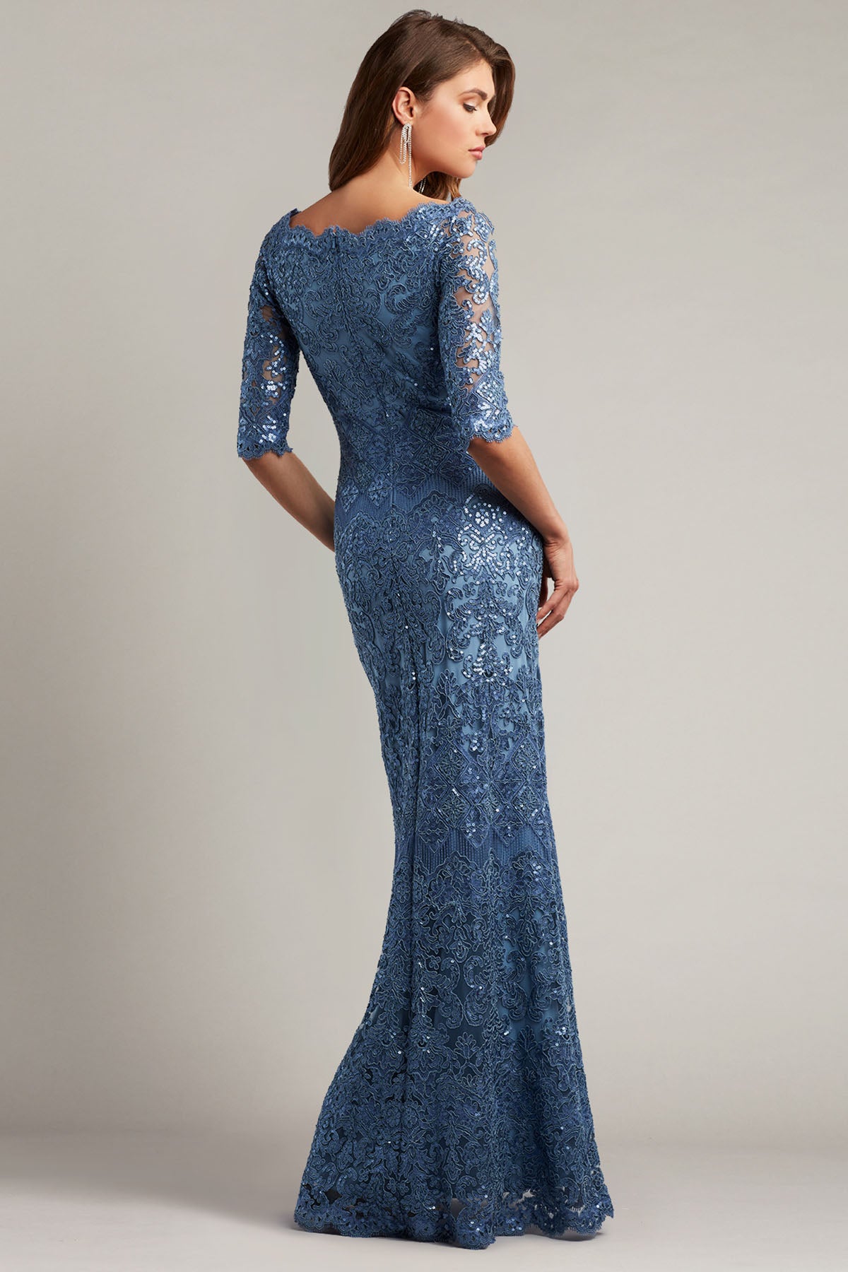 Tadashi Shoji Payetli Maxi Abiye Elbise-Libas Trendy Fashion Store