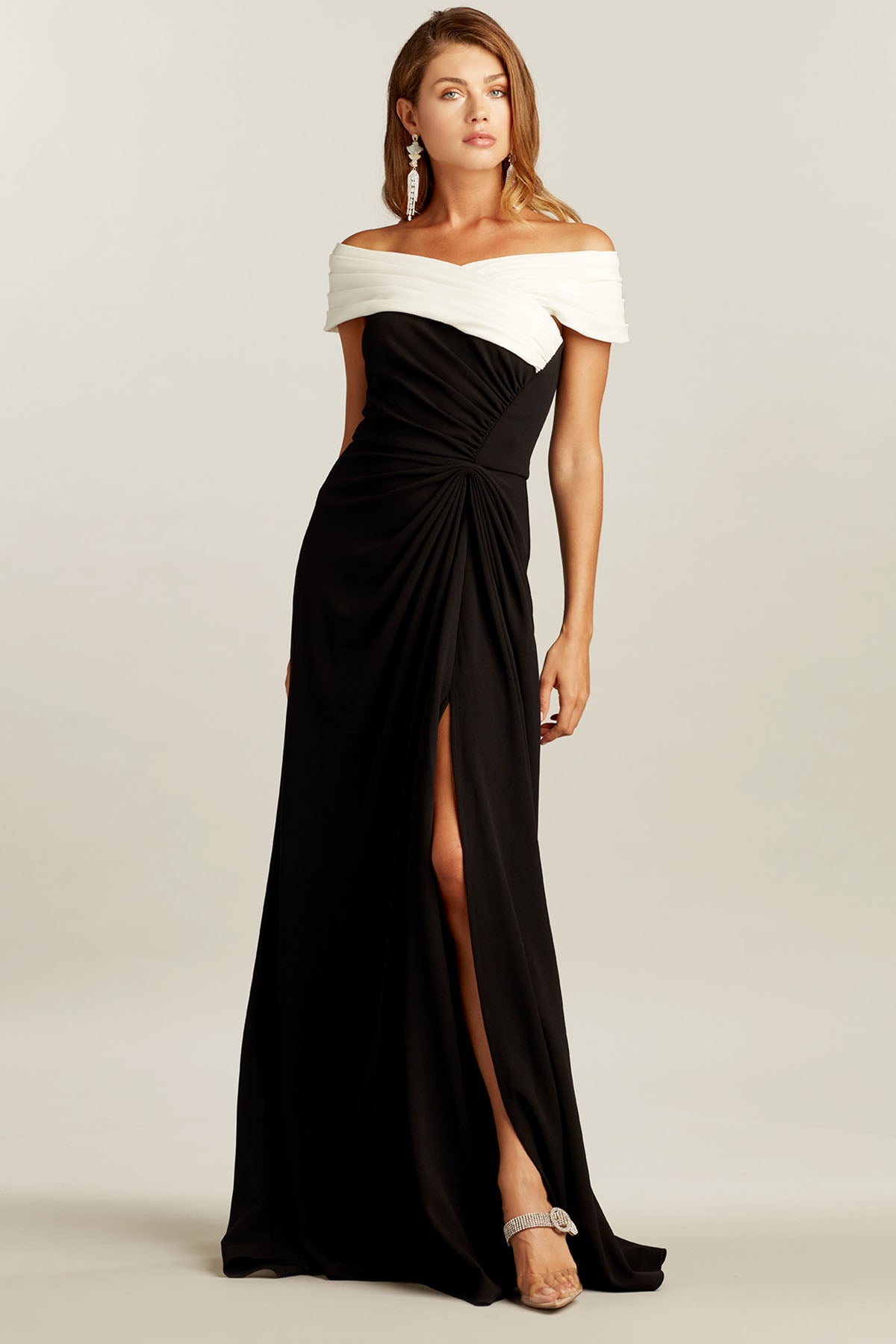 Tadashi Shoji Straplez Maxi Abiye Elbise-Libas Trendy Fashion Store